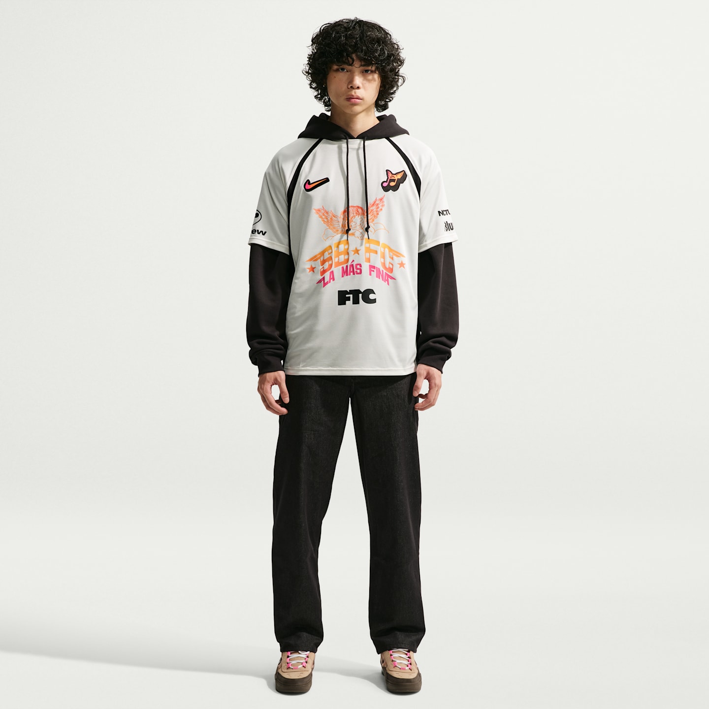 Мужской топ Nike SB Skate Jersey, цвет: Молочный / Чёрный — фото 4