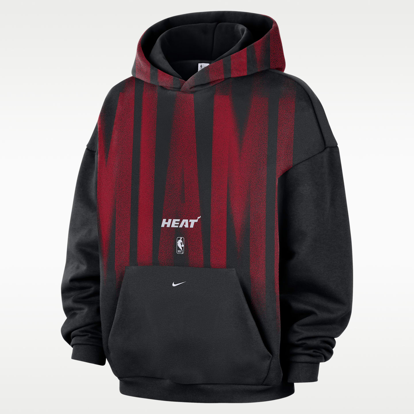 Мужское худи Nike Miami Heat Standard Issue Therma-FIT Fleece Basketball, цвет: Чёрный / Белый — фото 1
