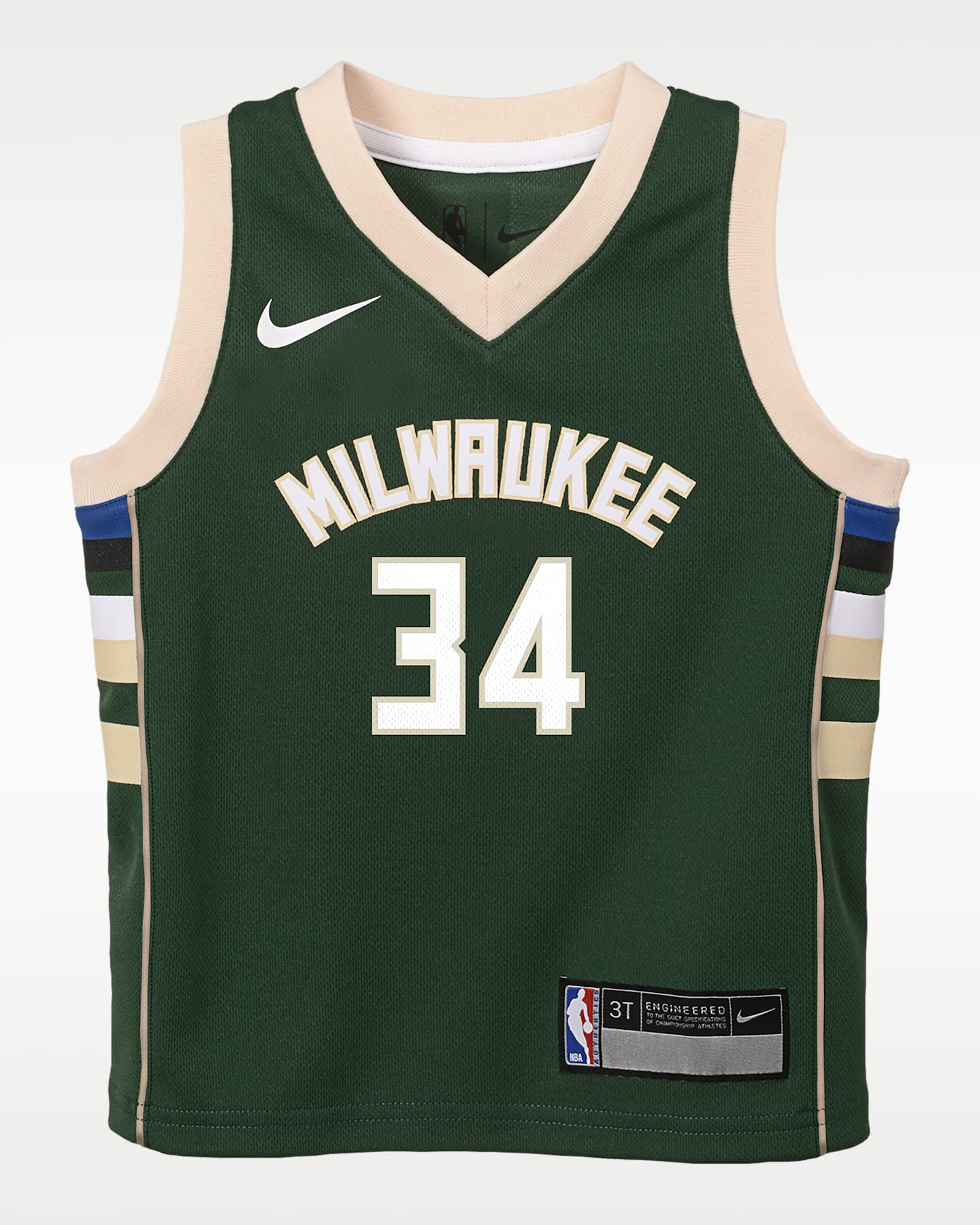 Детский топ Nike Giannis Antetokounmpo Milwaukee Bucks Icon Edition Toddler (2T) NBA Swingman Jersey, цвет: Тёмно-зелёный — фото 3