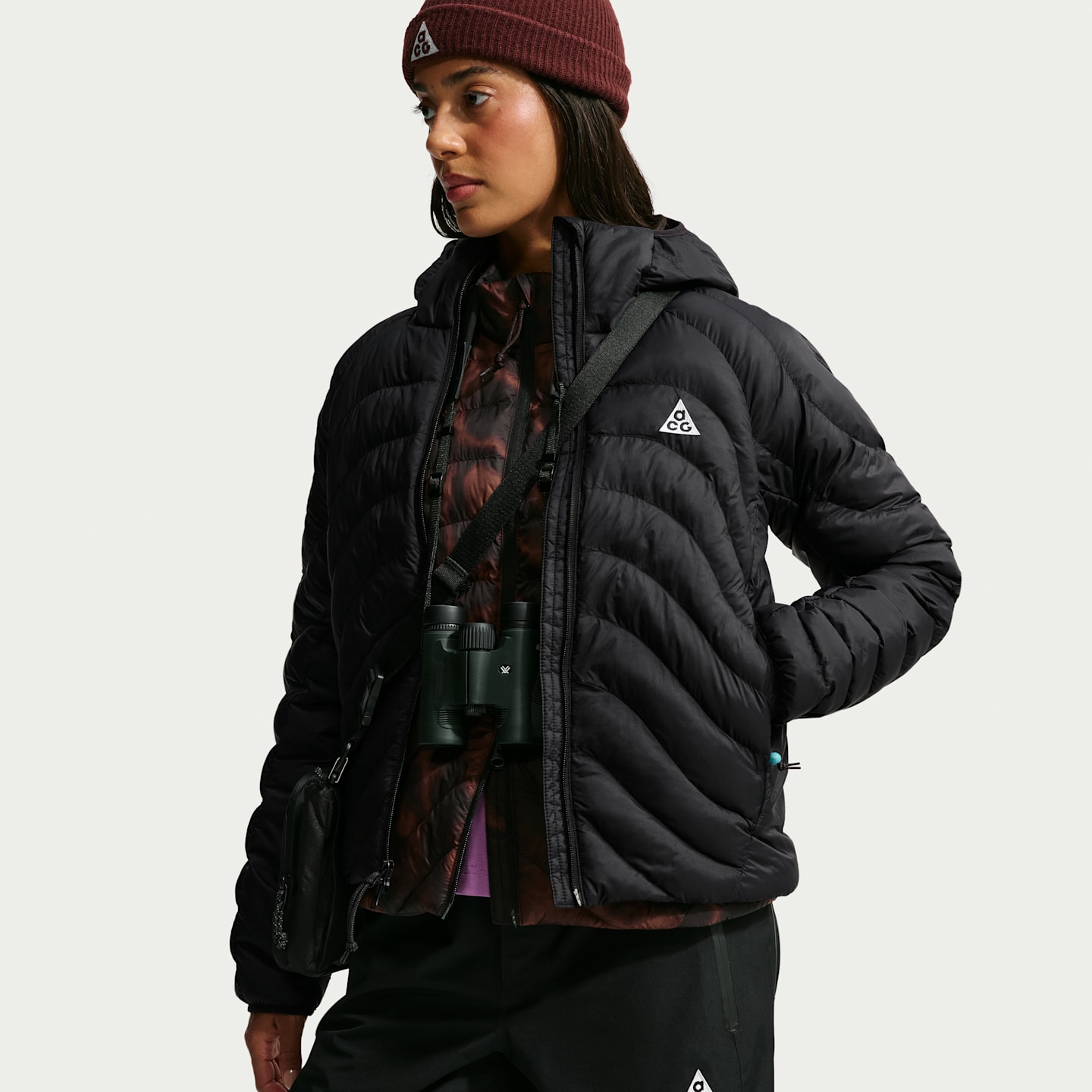 Женская куртка с капюшоном Nike ACG Lava Flow Therma-FIT ADV, цвет: Чёрный / Снежный белый — фото 1