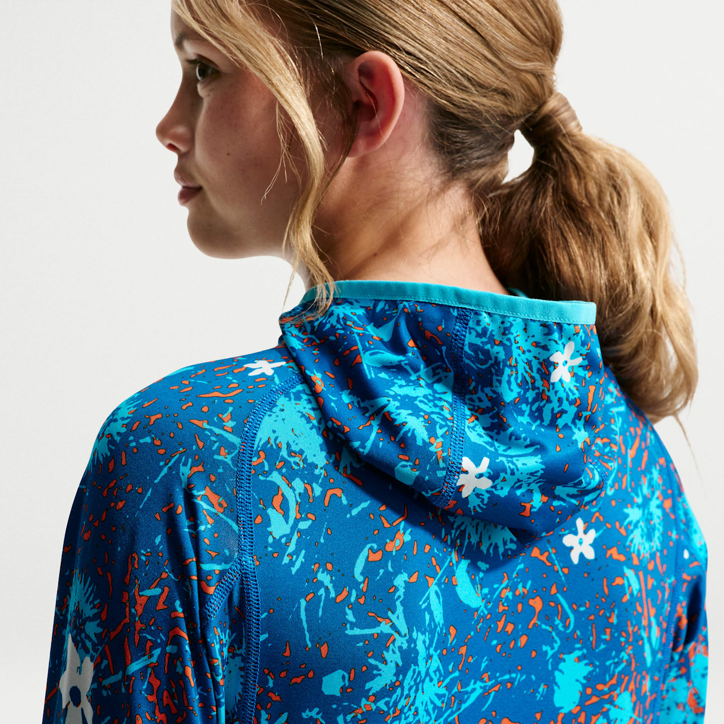 Детский топ с длинным рукавом Nike ACG с UV-защитой, цвет: Синий / Снежный белый — фото 4