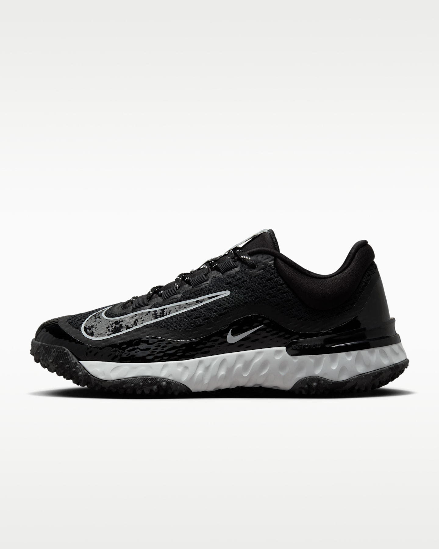 Женские кроссовки Nike Alpha Huarache Elite 4 Turf Softball, цвет: Чёрный / Чистый платиновый — фото 9
