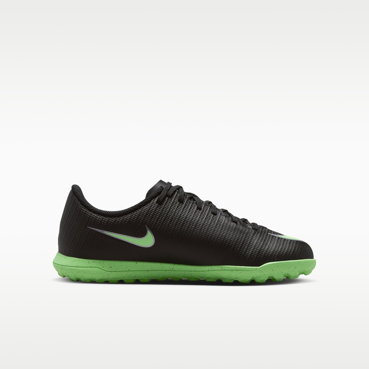 Детские кроссовки Nike Jr. Mercurial Vapor 17 Club Turf Low-Top Soccer, цвет: Чёрный / Зелёный — фото 3