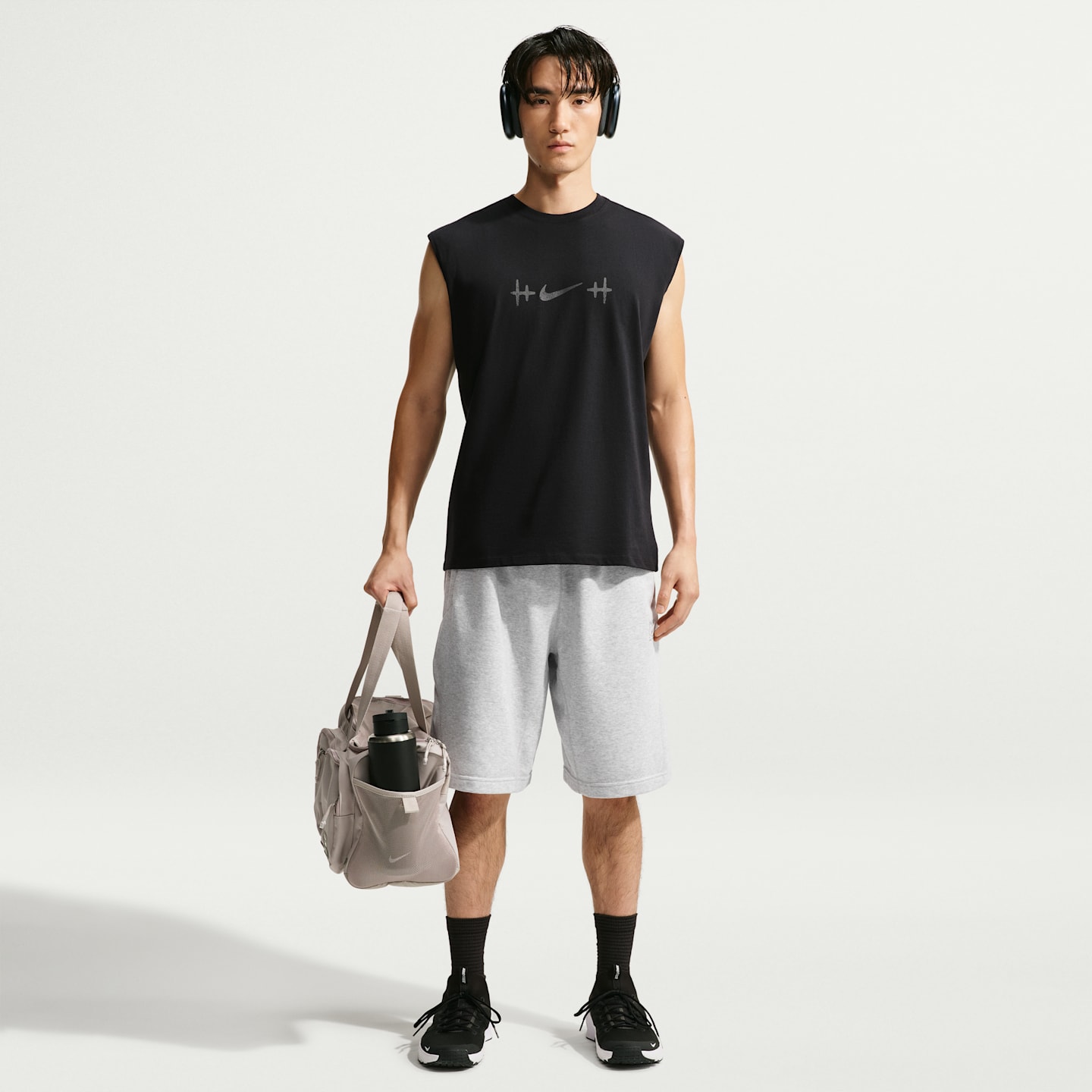 Мужская футболка Nike N.A.C. без рукавов, цвет: Чёрный / Антрацитовый — фото 4