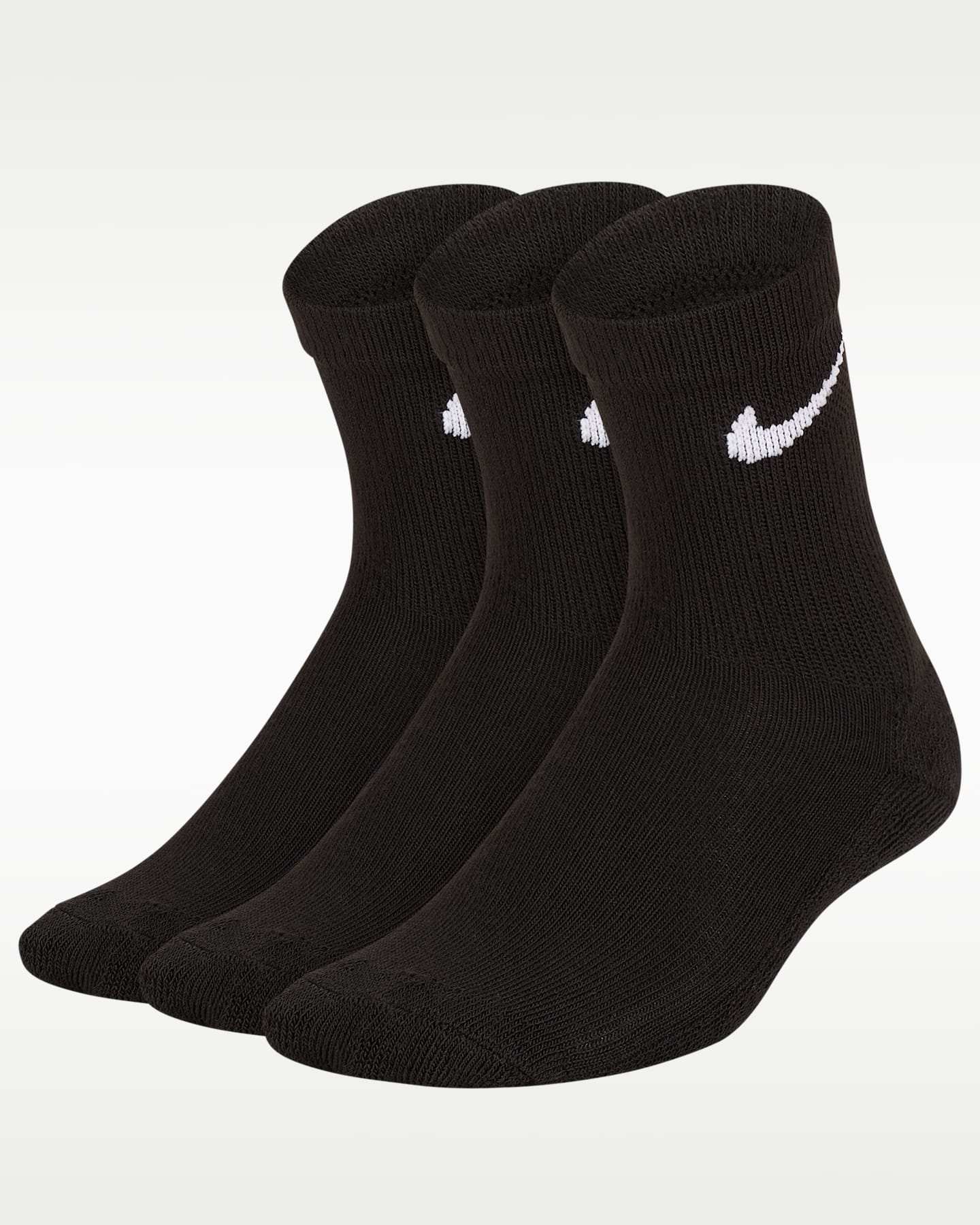 Детские носки Nike Basics, 3 пары, цвет: Чёрный / Белый — фото 3