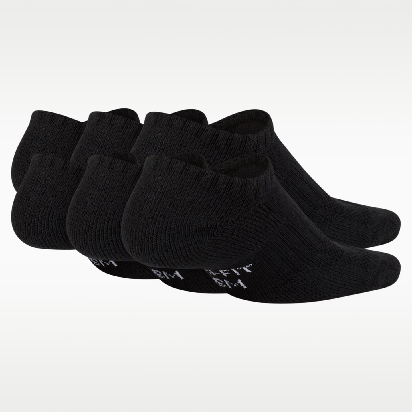 Детские короткие носки Nike Everyday Cushioned No-Show, 6 пар, цвет: Чёрный / Белый — фото 2