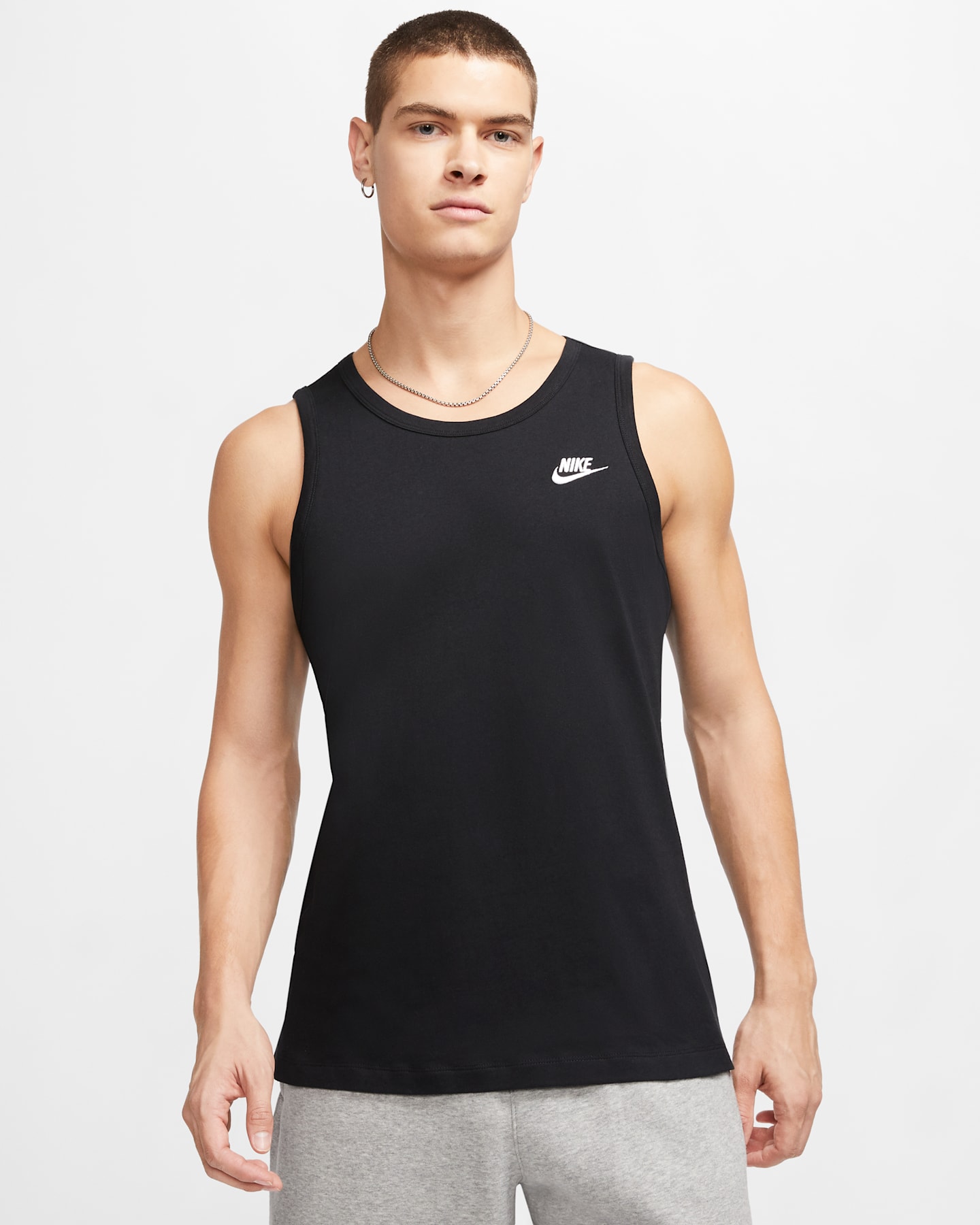 Мужская майка Nike Sportswear Club, цвет: Чёрный / Белый — фото 9