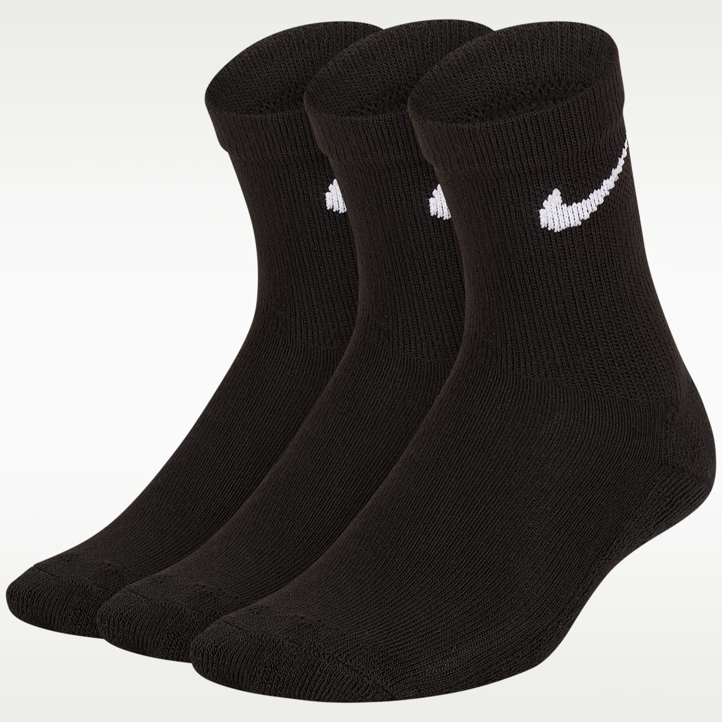 Детские носки Nike Basics, 3 пары, цвет: Чёрный / Белый — фото 1