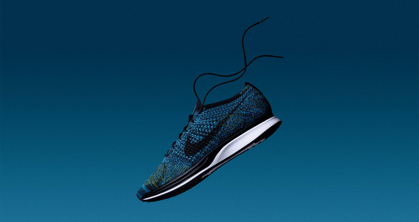 flyknit racer purple blue