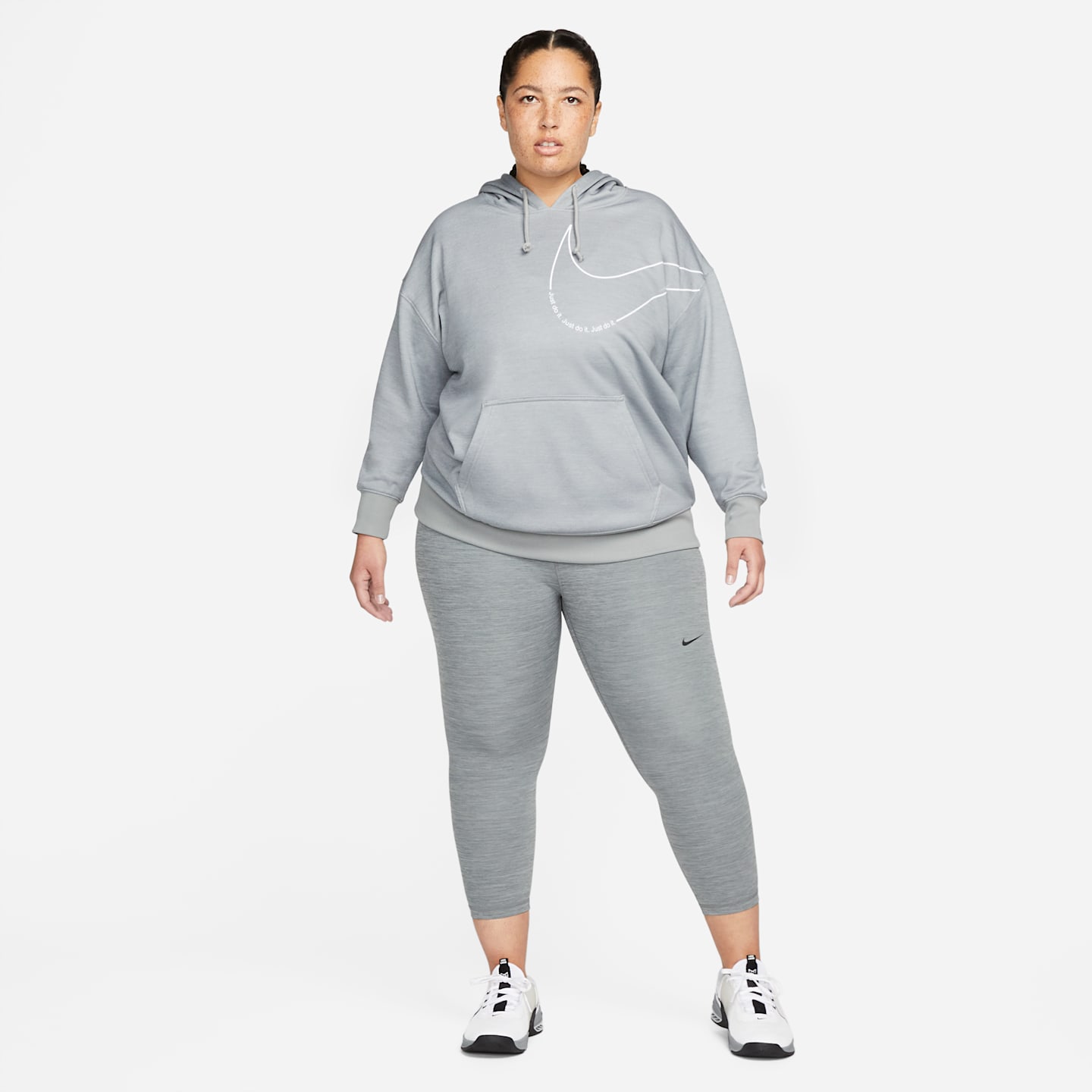 Женские леггинсы Nike Pro Women's Mid-Rise Crop Mesh-Panel Leggings (Plus Size) — фото 4