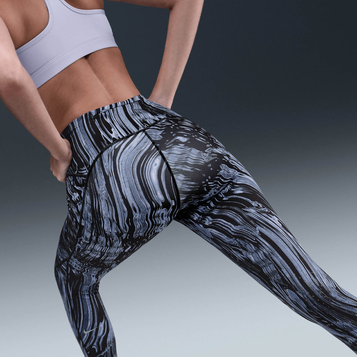 Женские леггинсы Nike Swift Women's High-Waisted 7/8 Printed Running Leggings — фото 3