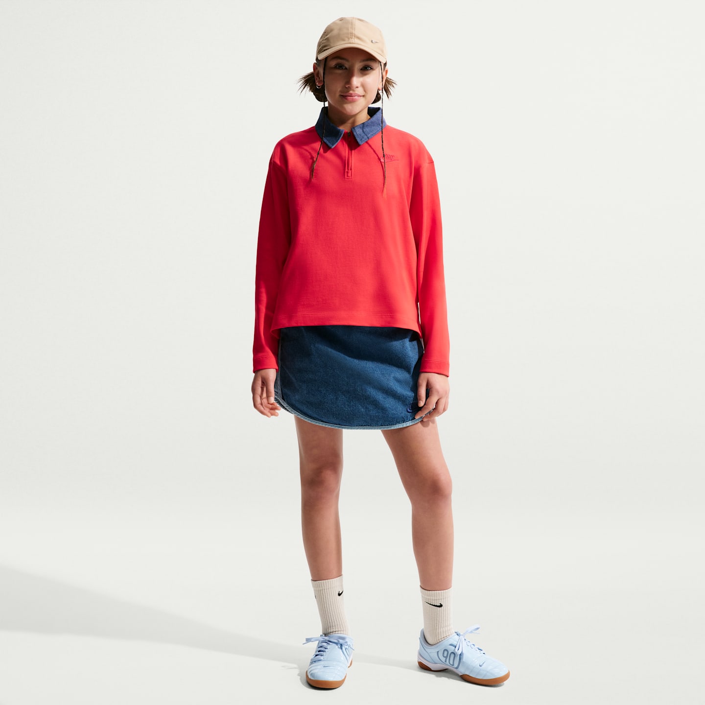 Детские топы Nike Sportswear Collection Big Kids' (Girls') Long-Sleeve Polo Top — фото 4