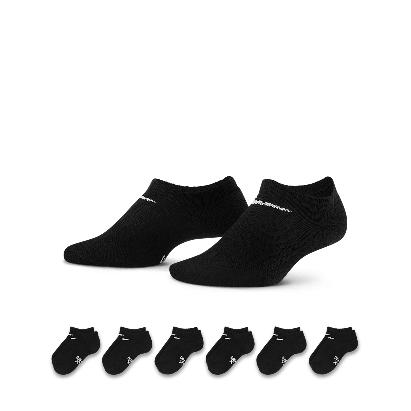 Детские носки Nike Dri-FIT Performance Basics Big Kids' No-Show Socks (6 Pairs) — фото 1