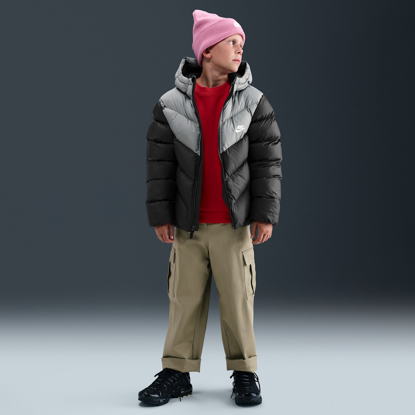 Детские куртки Nike Sportswear All Day Play Big Kids' Therma-FIT Loose-Fit Puffer Jacket — фото 7
