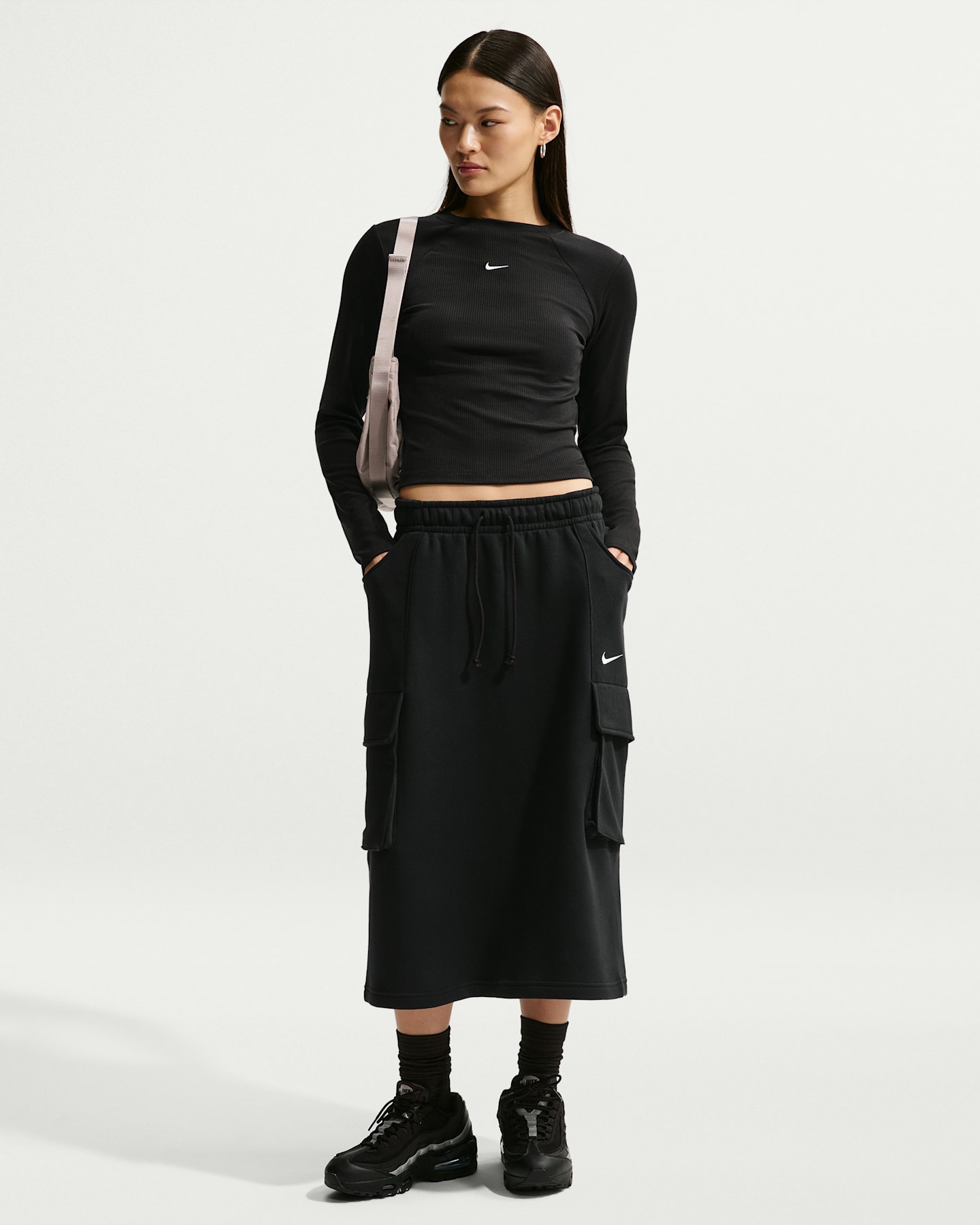 Женские юбки Nike Sportswear Phoenix Fleece Women's Cargo Midi Skirt — фото 6