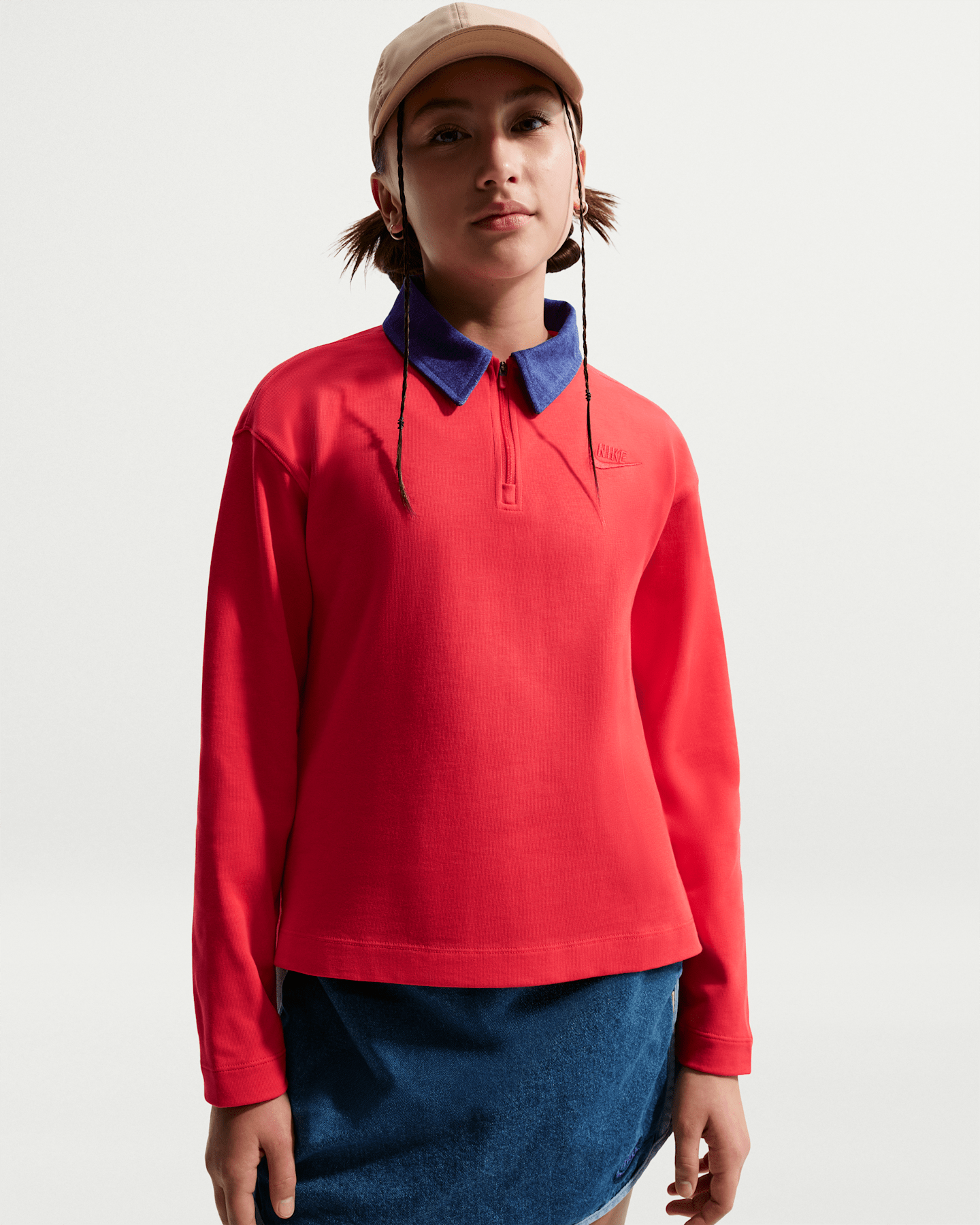 Детские топы Nike Sportswear Collection Big Kids' (Girls') Long-Sleeve Polo Top — фото 6