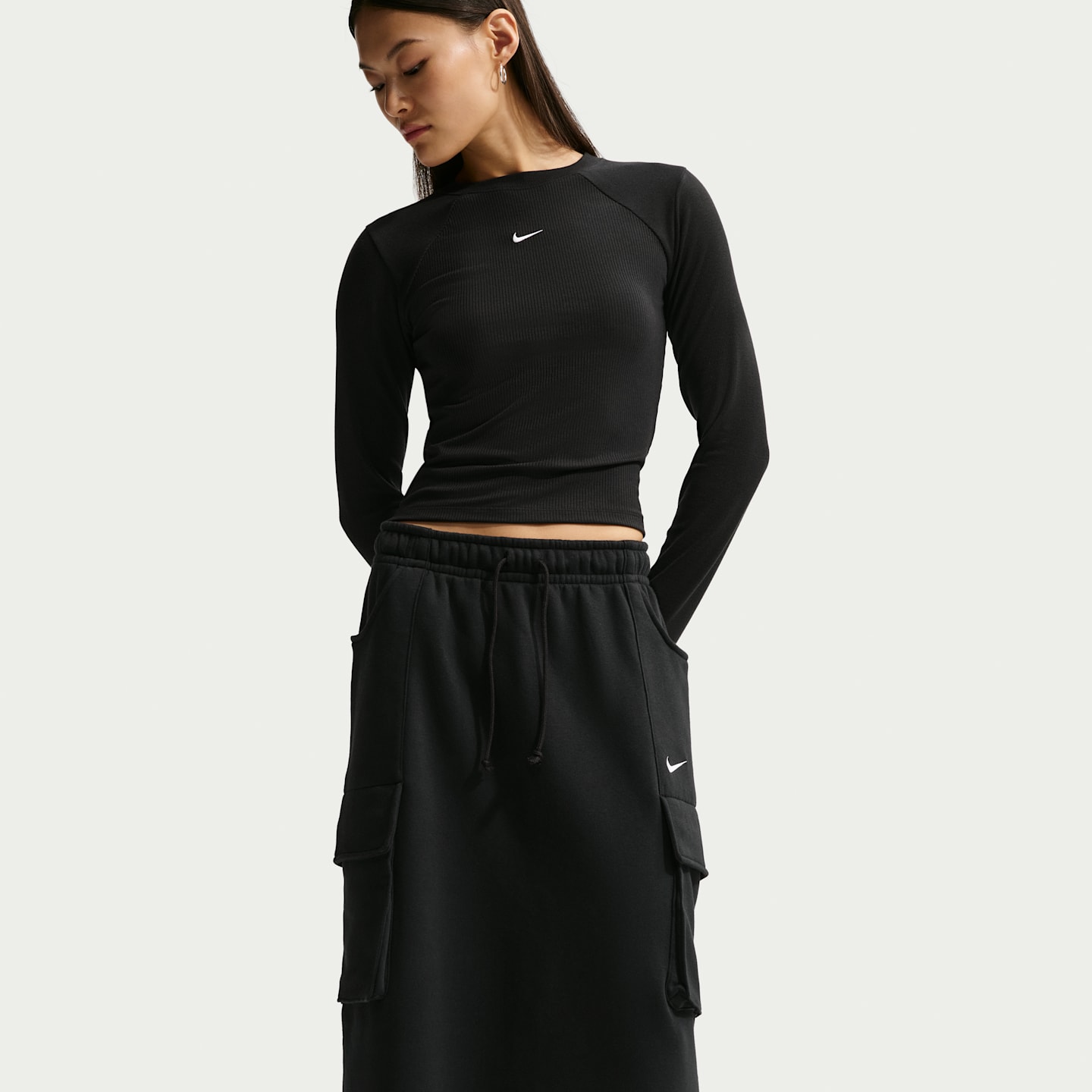 Женские юбки Nike Sportswear Phoenix Fleece Women's Cargo Midi Skirt — фото 4