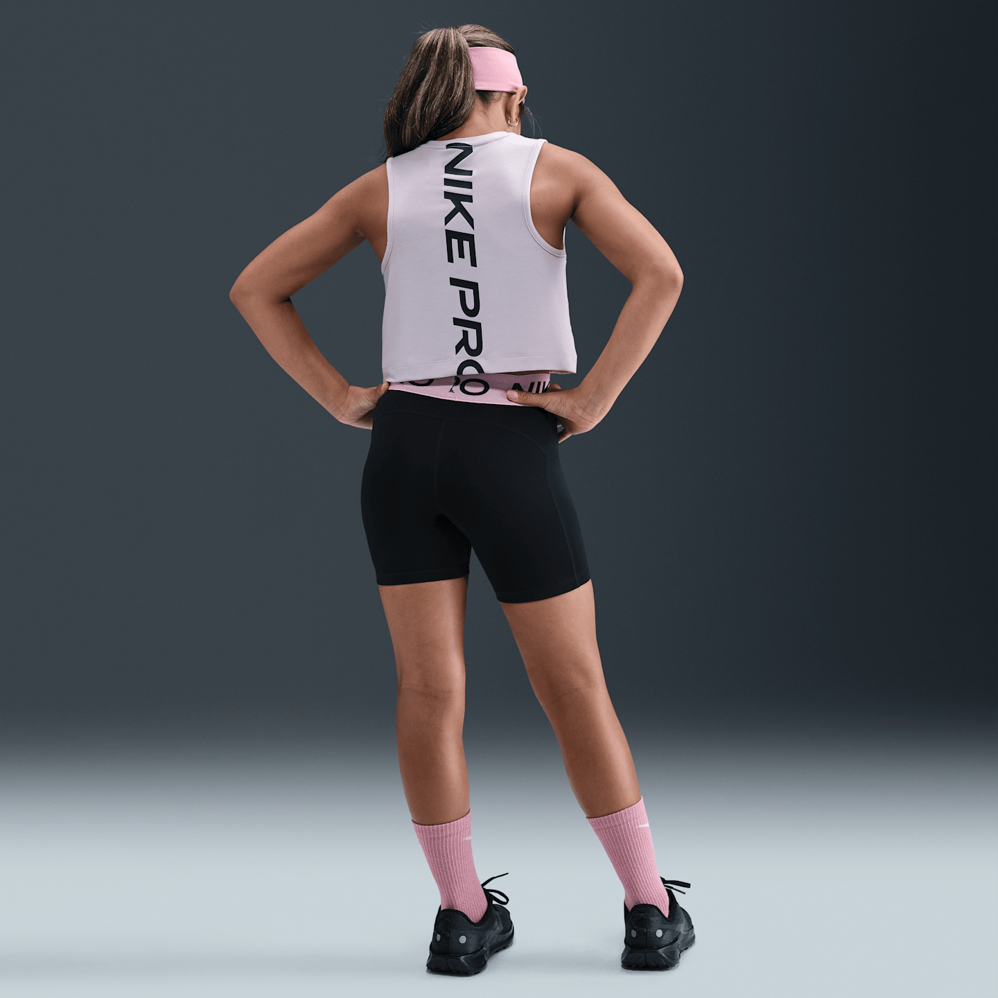 Детские шорты Nike Pro Big Kids' (Girls') Dri-FIT 5" Shorts — фото 4