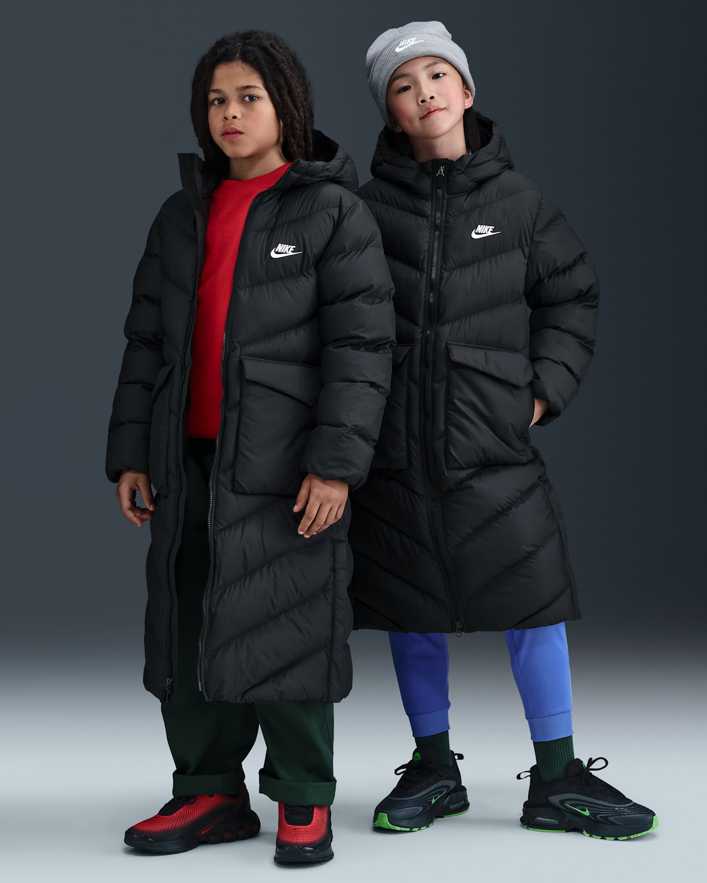 Детские куртки Nike Sportswear All Day Play Big Kids' Therma-FIT Loose-Fit Full-Length Puffer Parka — фото 8