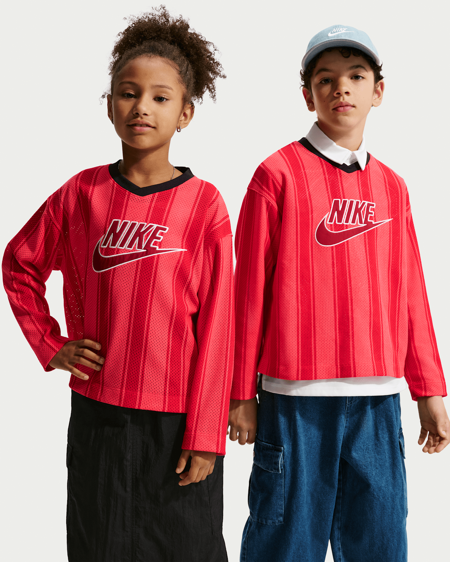 Детские топы Nike Sportswear Collection Big Kids' Long-Sleeve Mesh Jersey — фото 8