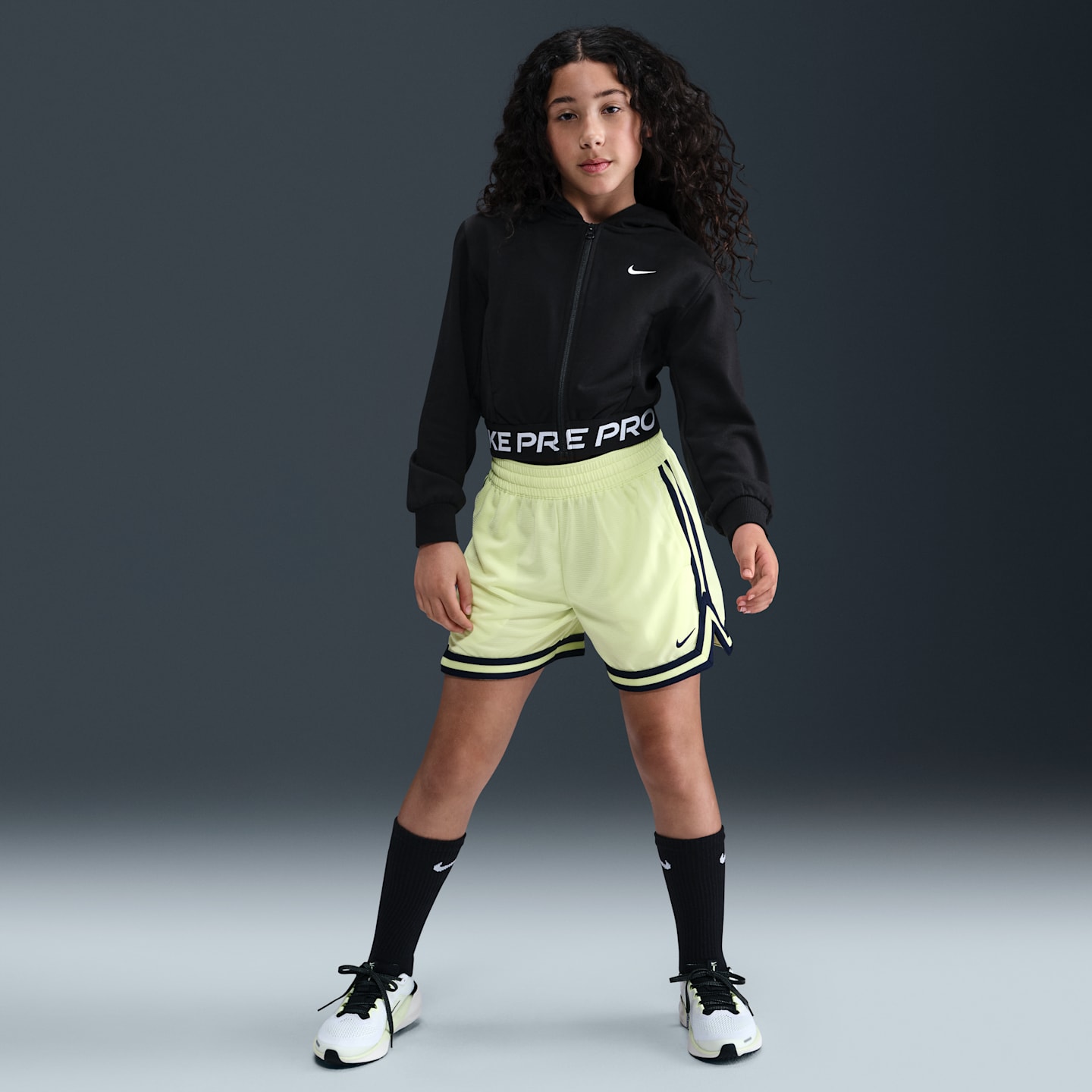 Детские худи Nike Pro Fleece Big Kids' (Girls') Dri-FIT Full-Zip — фото 4