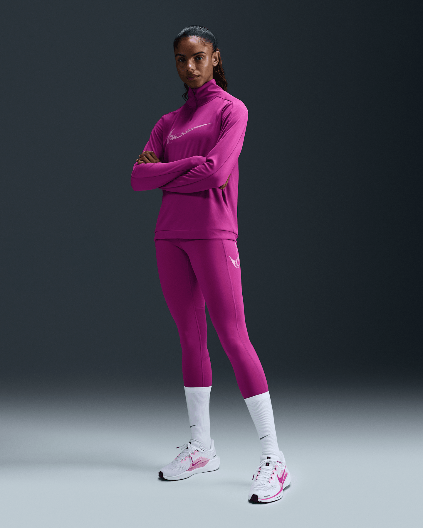 Женские леггинсы Nike Fast Women's Mid-Rise 7/8 Running Leggings with Pockets — фото 7