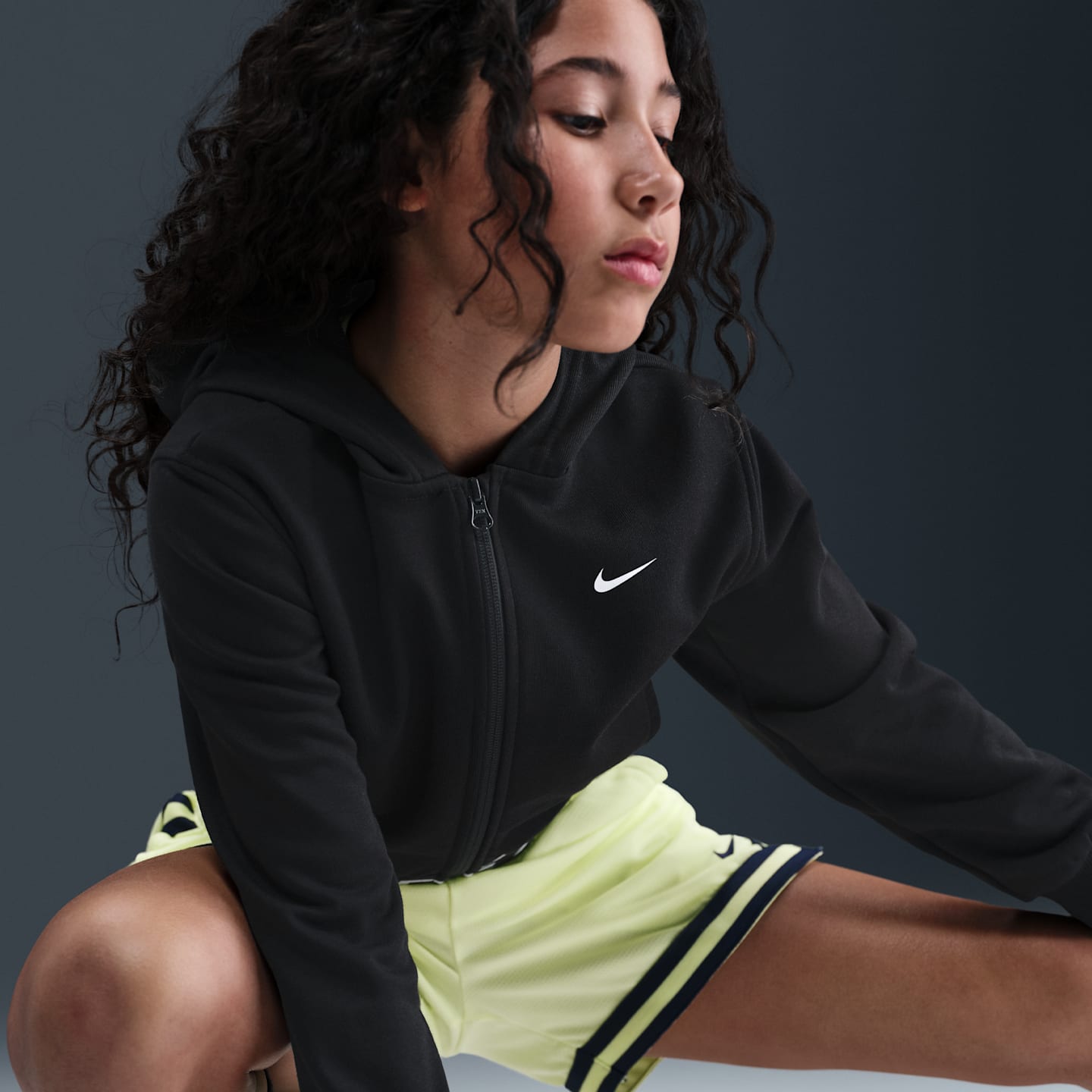 Детские худи Nike Pro Fleece Big Kids' (Girls') Dri-FIT Full-Zip — фото 3