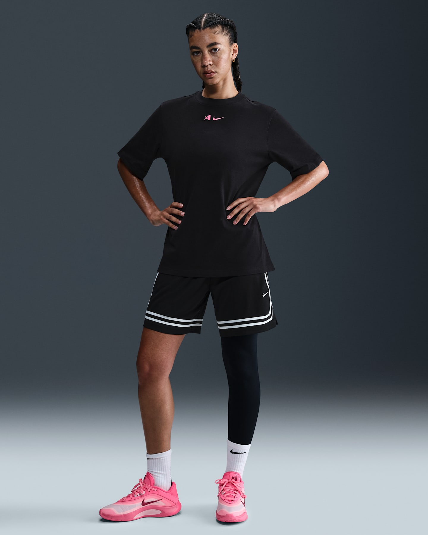 Женские леггинсы Nike A'ja Wilson Women's A'symmetric Mid-Rise Single-Leg Basketball Leggings — фото 6