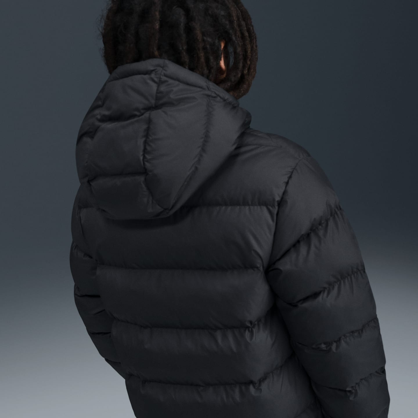 Детские куртки Nike Sportswear All Day Play Big Kids' Therma-FIT Loose-Fit Full-Length Puffer Parka — фото 5
