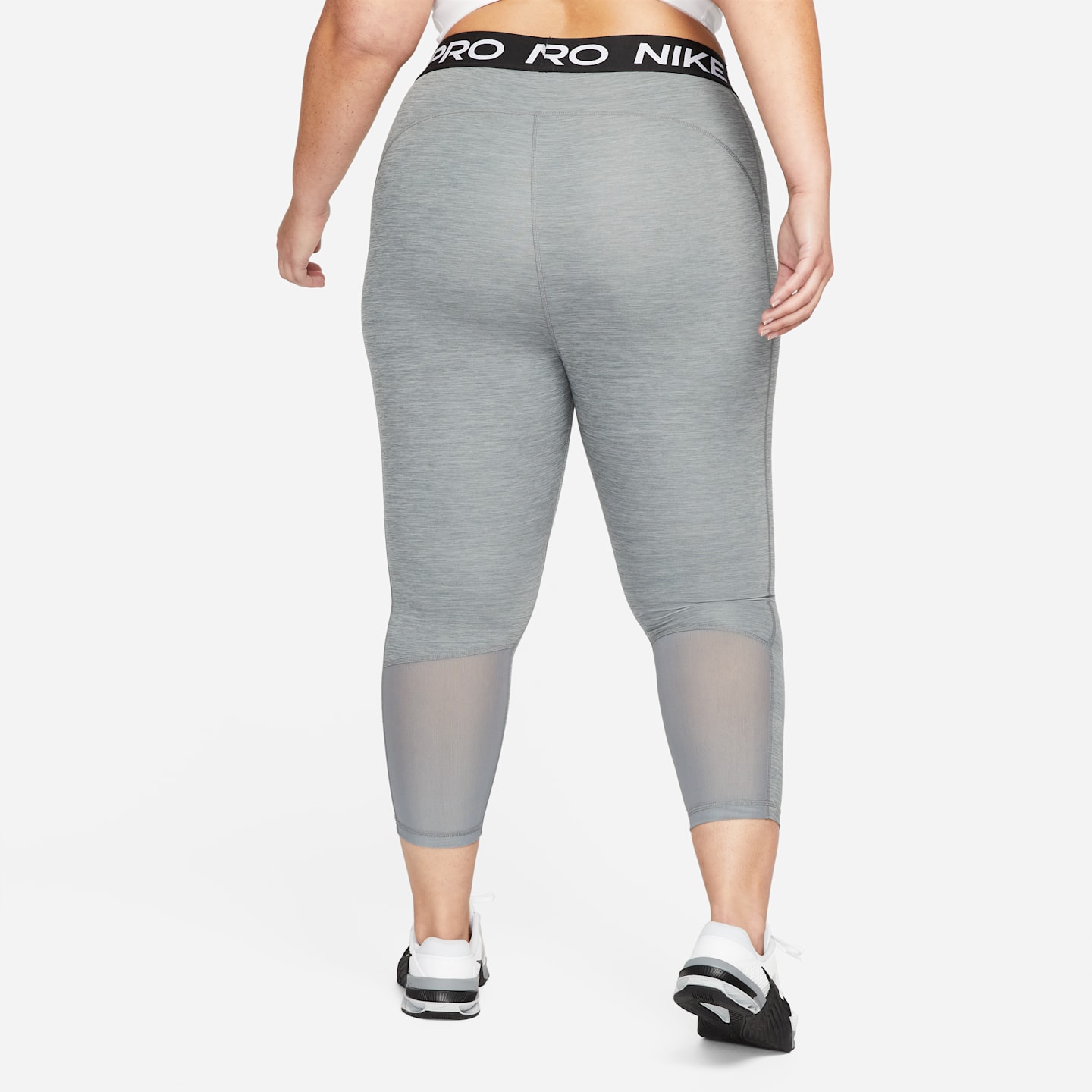 Женские леггинсы Nike Pro Women's Mid-Rise Crop Mesh-Panel Leggings (Plus Size) — фото 2
