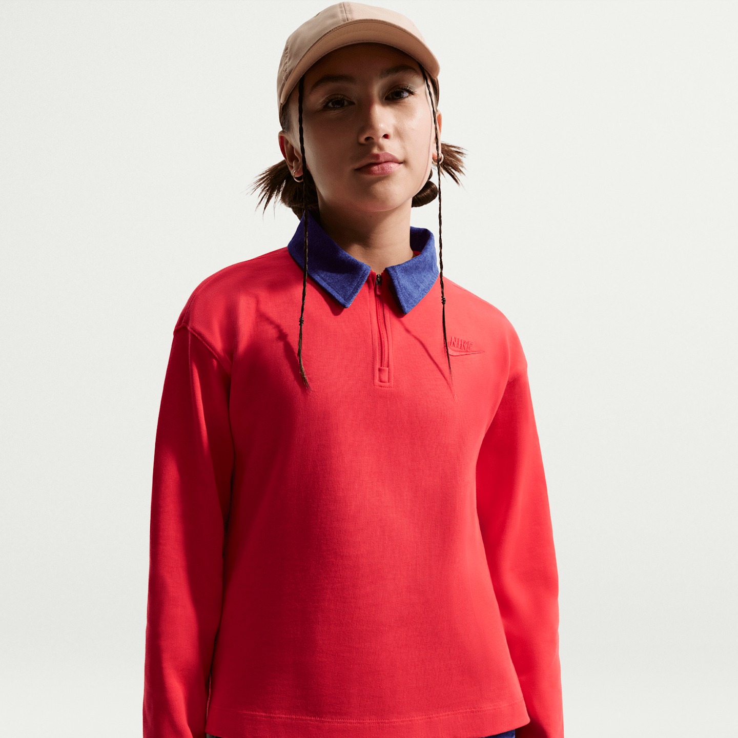 Детские топы Nike Sportswear Collection Big Kids' (Girls') Long-Sleeve Polo Top — фото 1