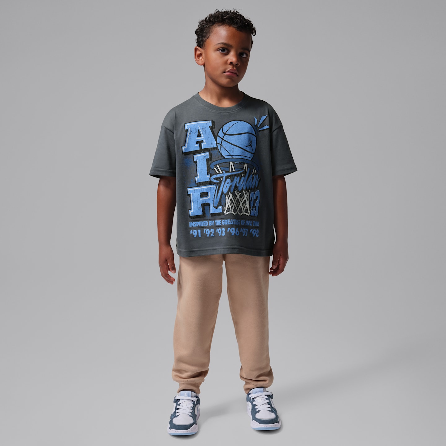 Детские футболки Jordan Little Kids' Retro Hoop Distressed Graphic T-Shirt — фото 5
