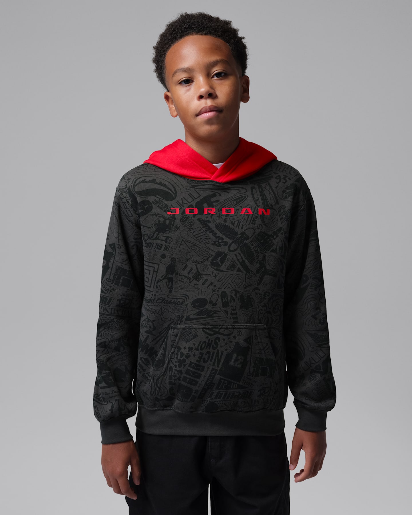 Детские худи Jordan Big Kids' Brooklyn Printed Pullover — фото 9