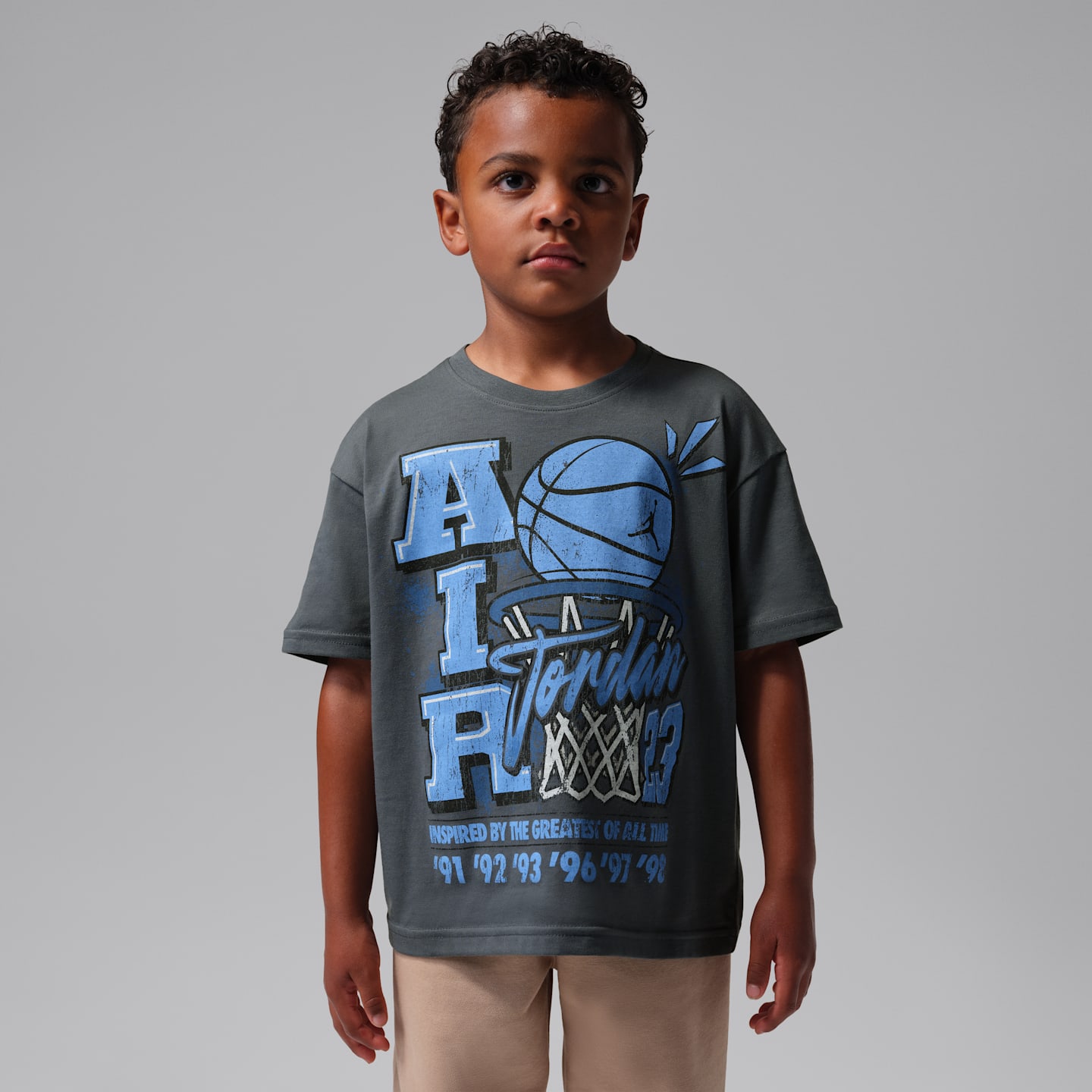 Детские футболки Jordan Little Kids' Retro Hoop Distressed Graphic T-Shirt — фото 1