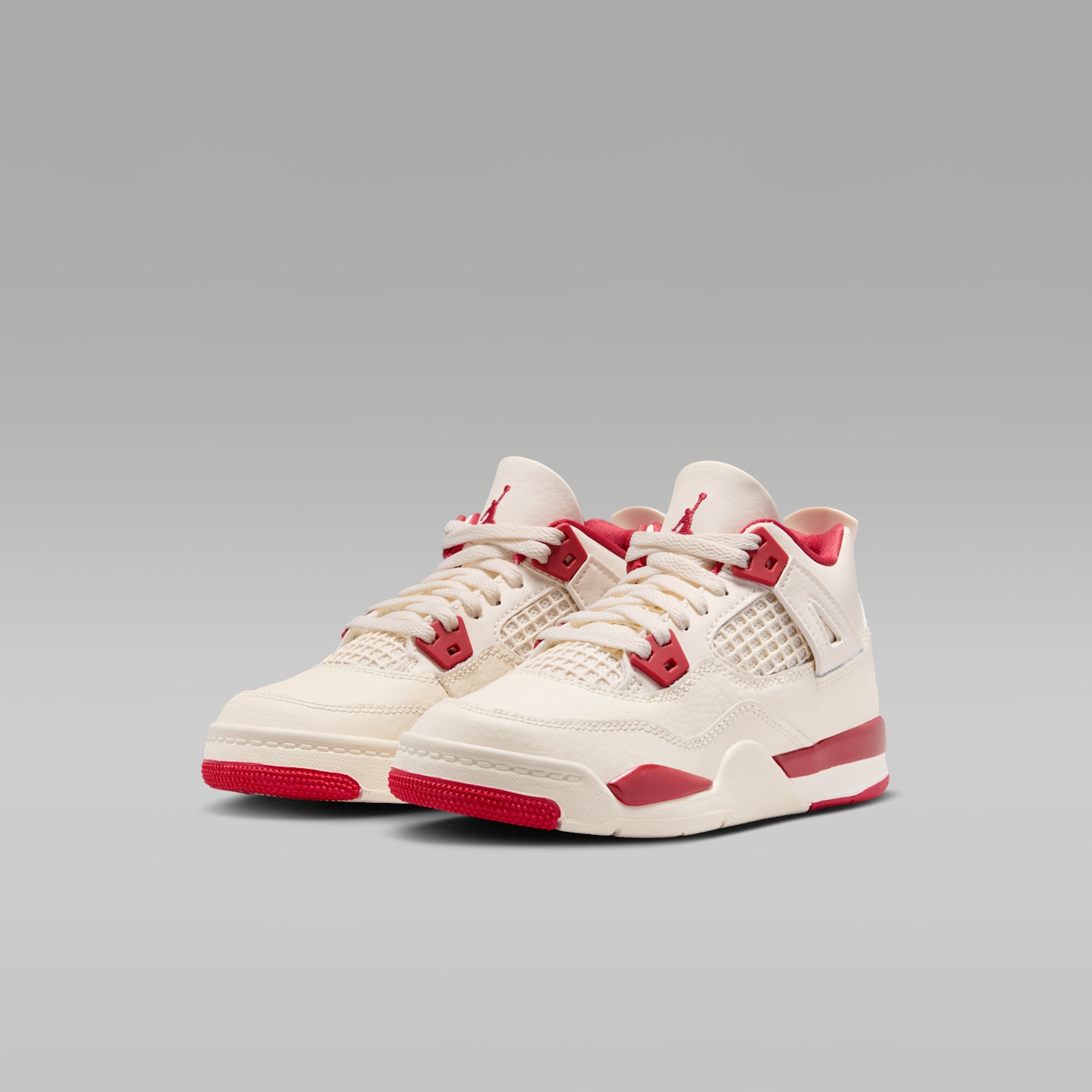 Детские кроссовки Jordan 4 Retro "Pale Ivory and Tough Red" Little Kids' Shoes — фото 5