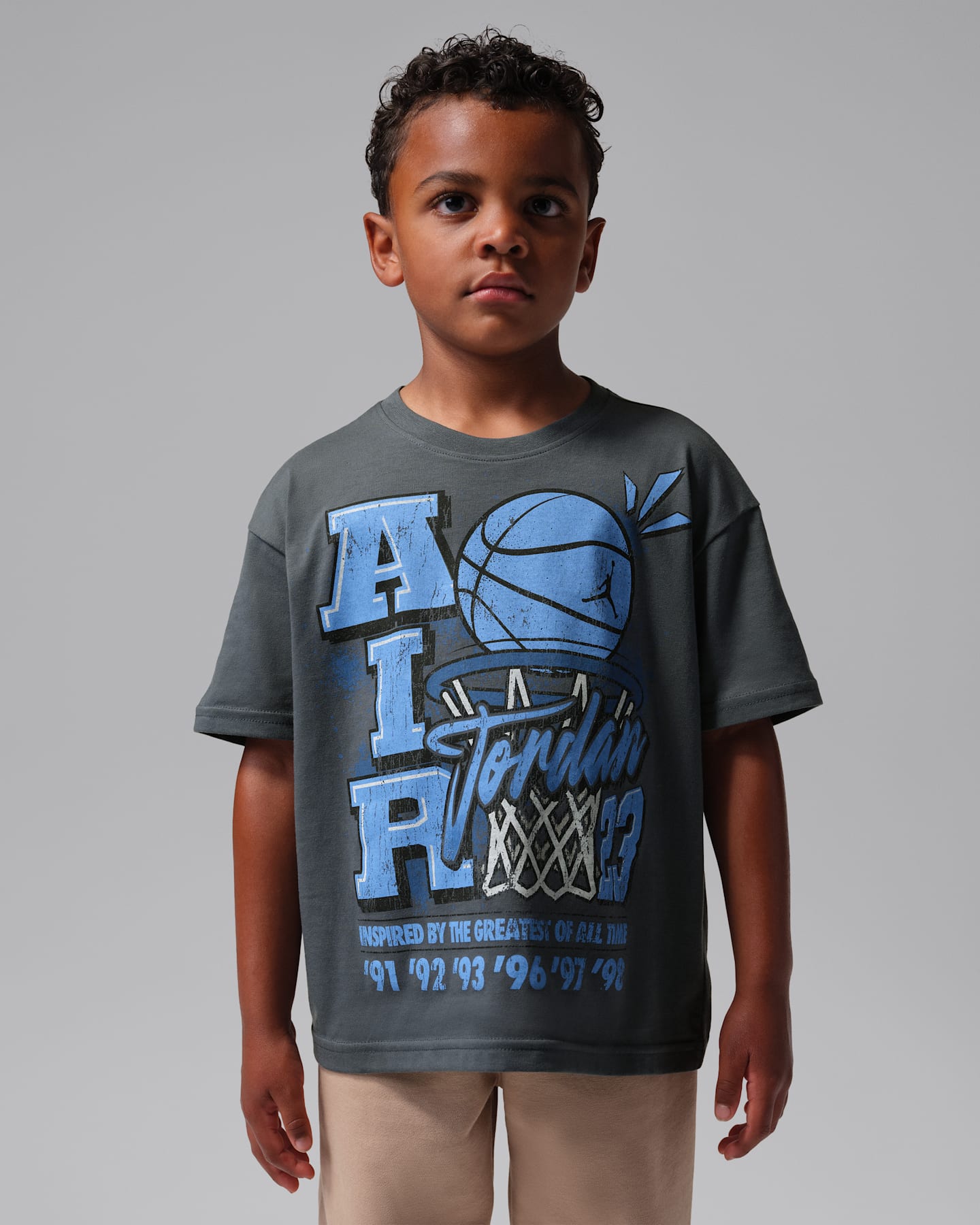 Детские футболки Jordan Little Kids' Retro Hoop Distressed Graphic T-Shirt — фото 6