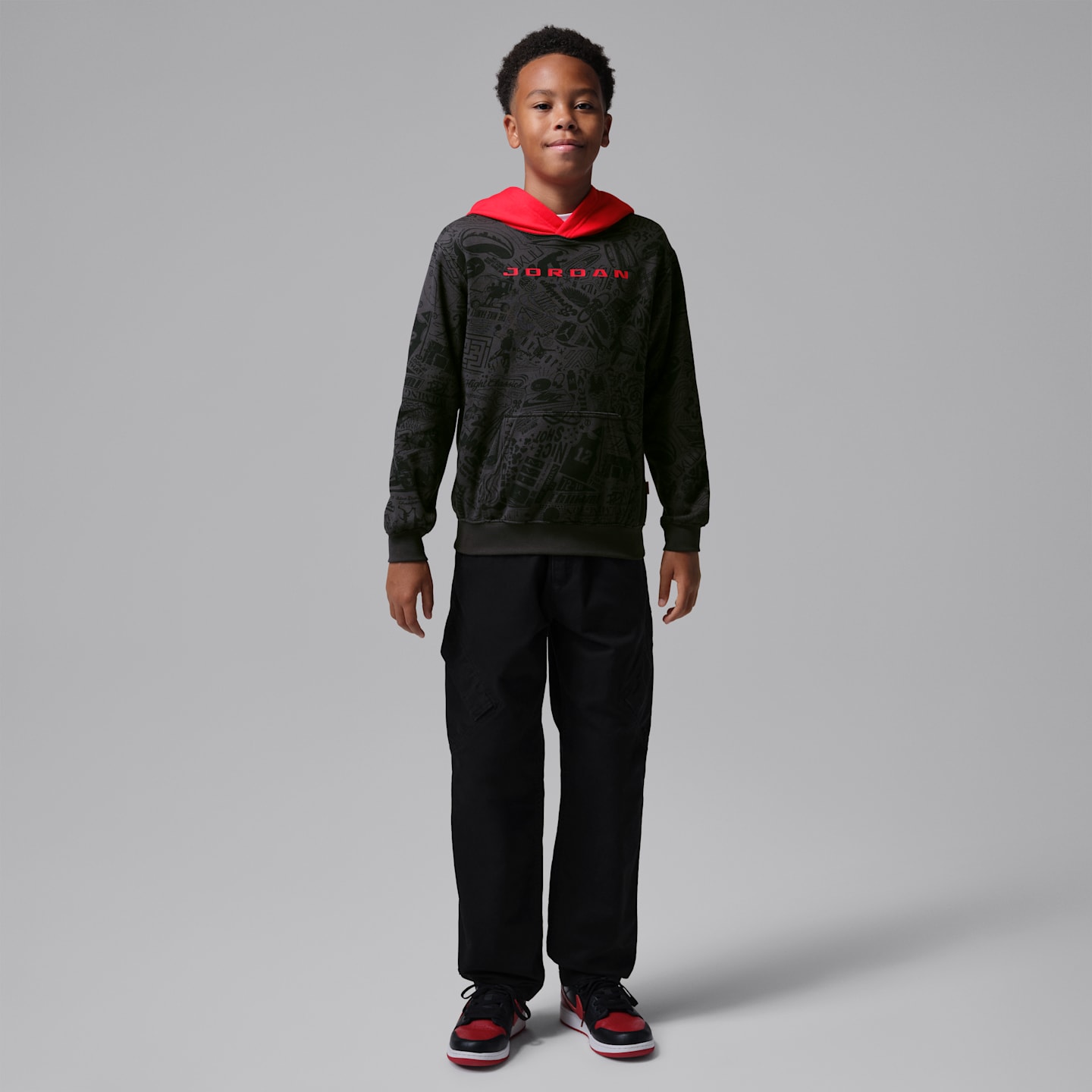Детские худи Jordan Big Kids' Brooklyn Printed Pullover — фото 8