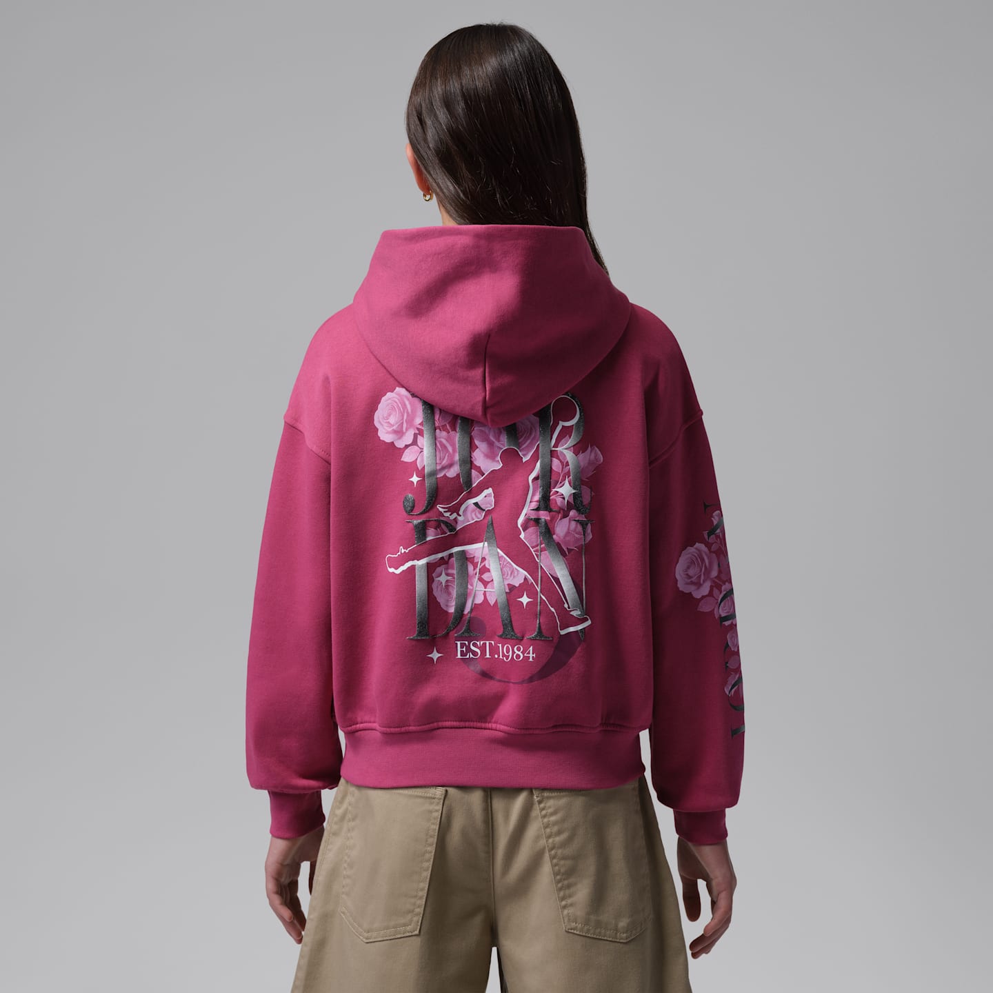 Детские худи Jordan Big Kids' Jumpman Floral Stack — фото 2
