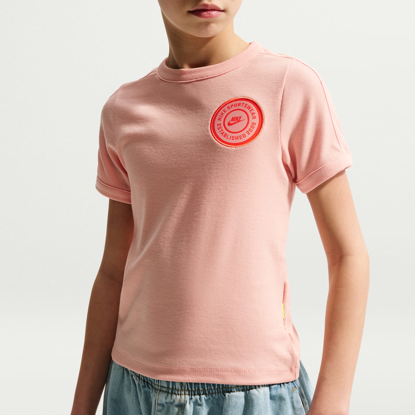Детские топы Nike Sportswear Big Kids' (Girls') Short-Sleeve Rib Top — фото 1