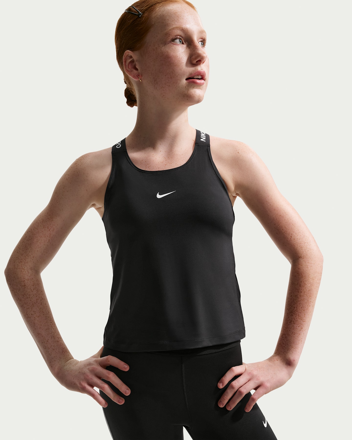 Детские топы Nike Pro Big Kids' (Girls') Dri-FIT Tank Top — фото 6