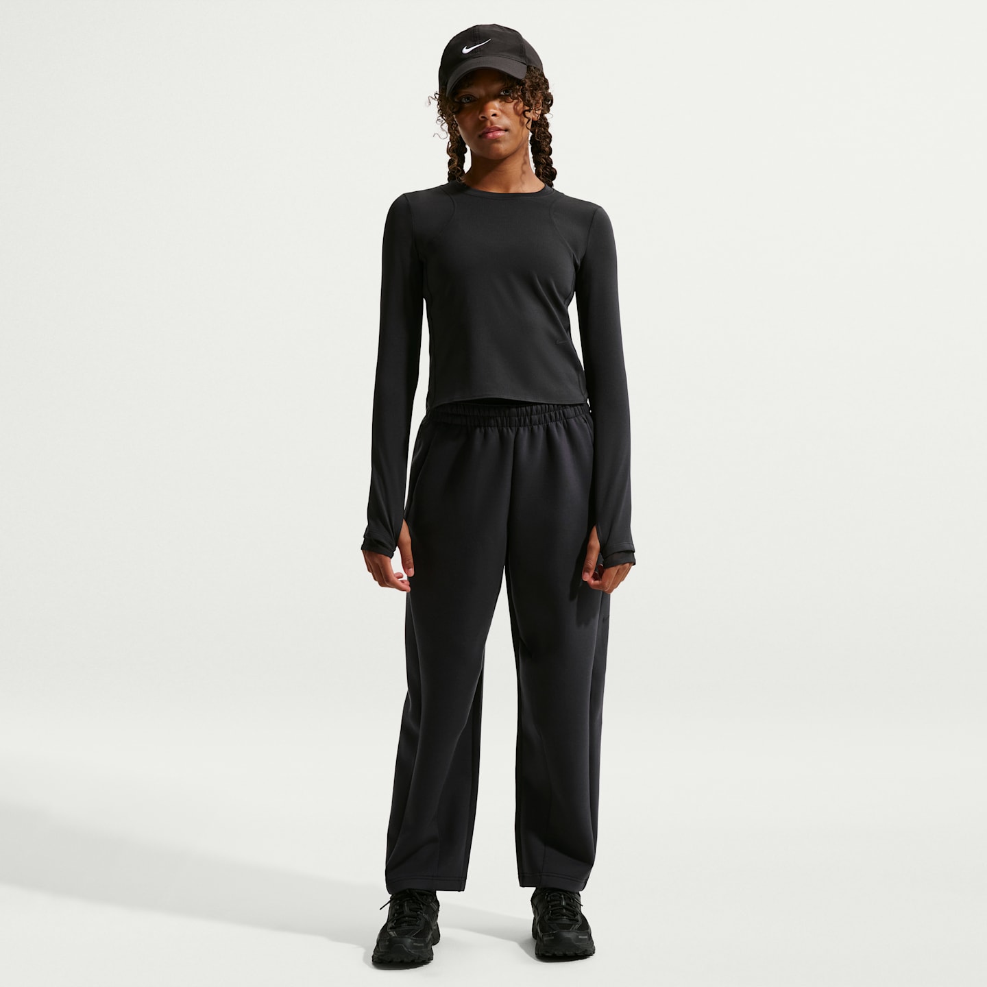 Детские топы Nike Mavn Girls' Dri-FIT Ribbed Long-Sleeve Top — фото 4