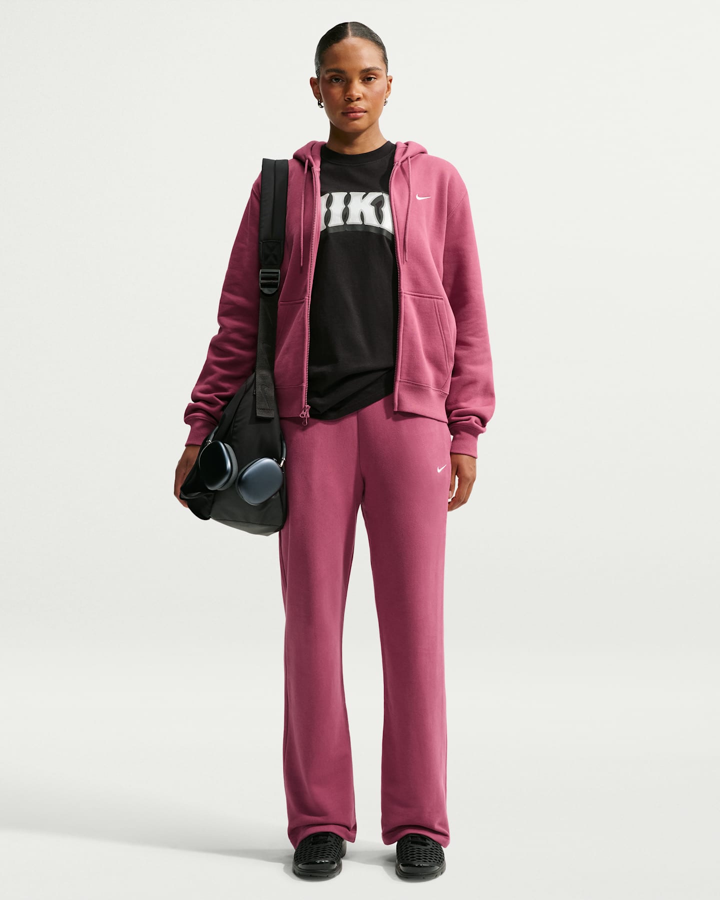 Женские брюки Nike Studio Fleece Lightweight "French Terry" Women's Mid-Rise Open-Hem Pants — фото 8