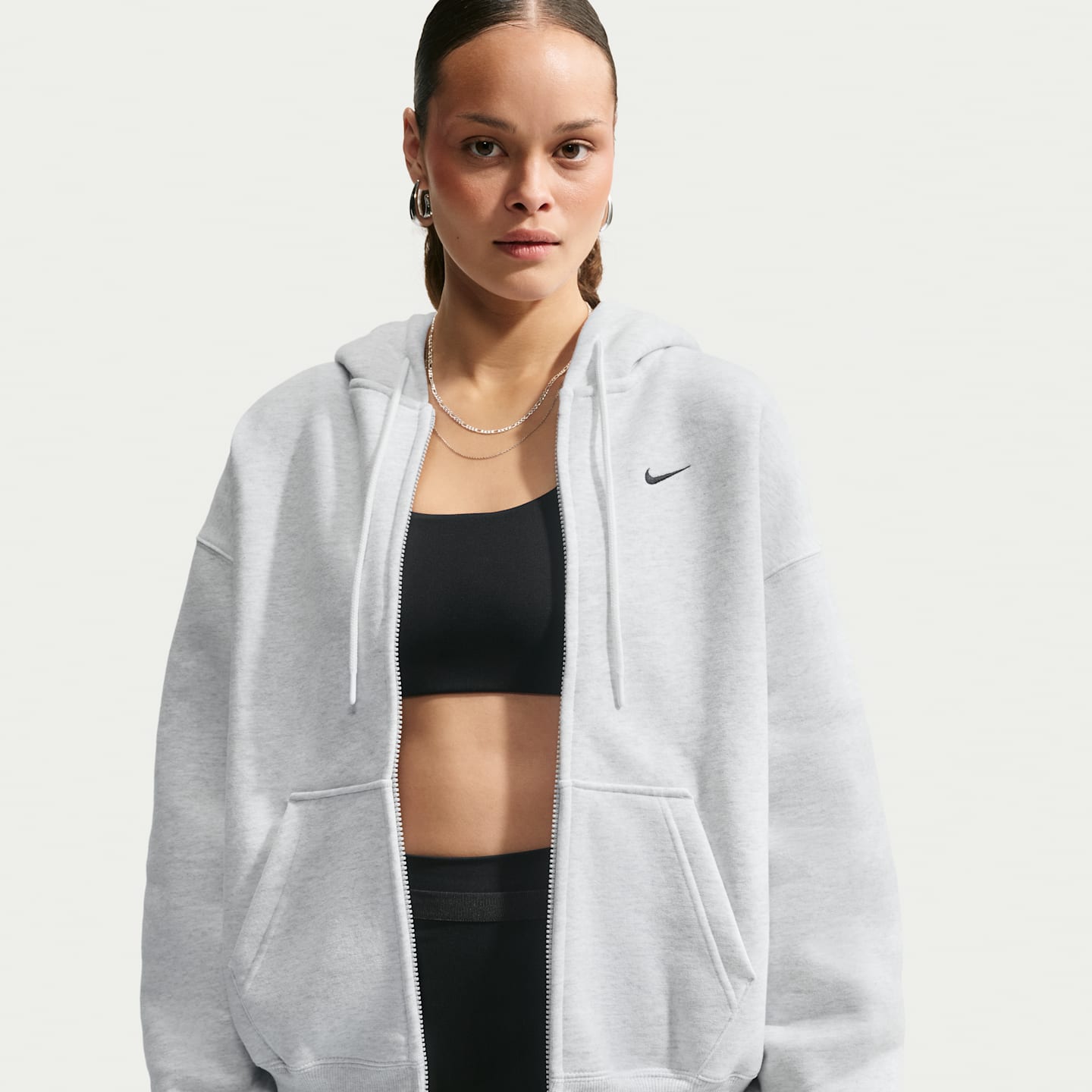 Женские худи Nike Studio Fleece Medium Weight Women's Oversized Full-Zip — фото 1