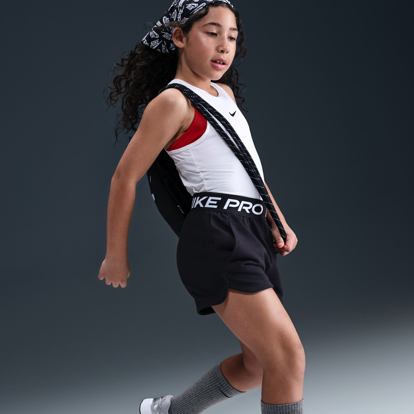 Детские шорты Nike Pro Fleece Big Kids' (Girls') Dri-FIT Shorts — фото 5
