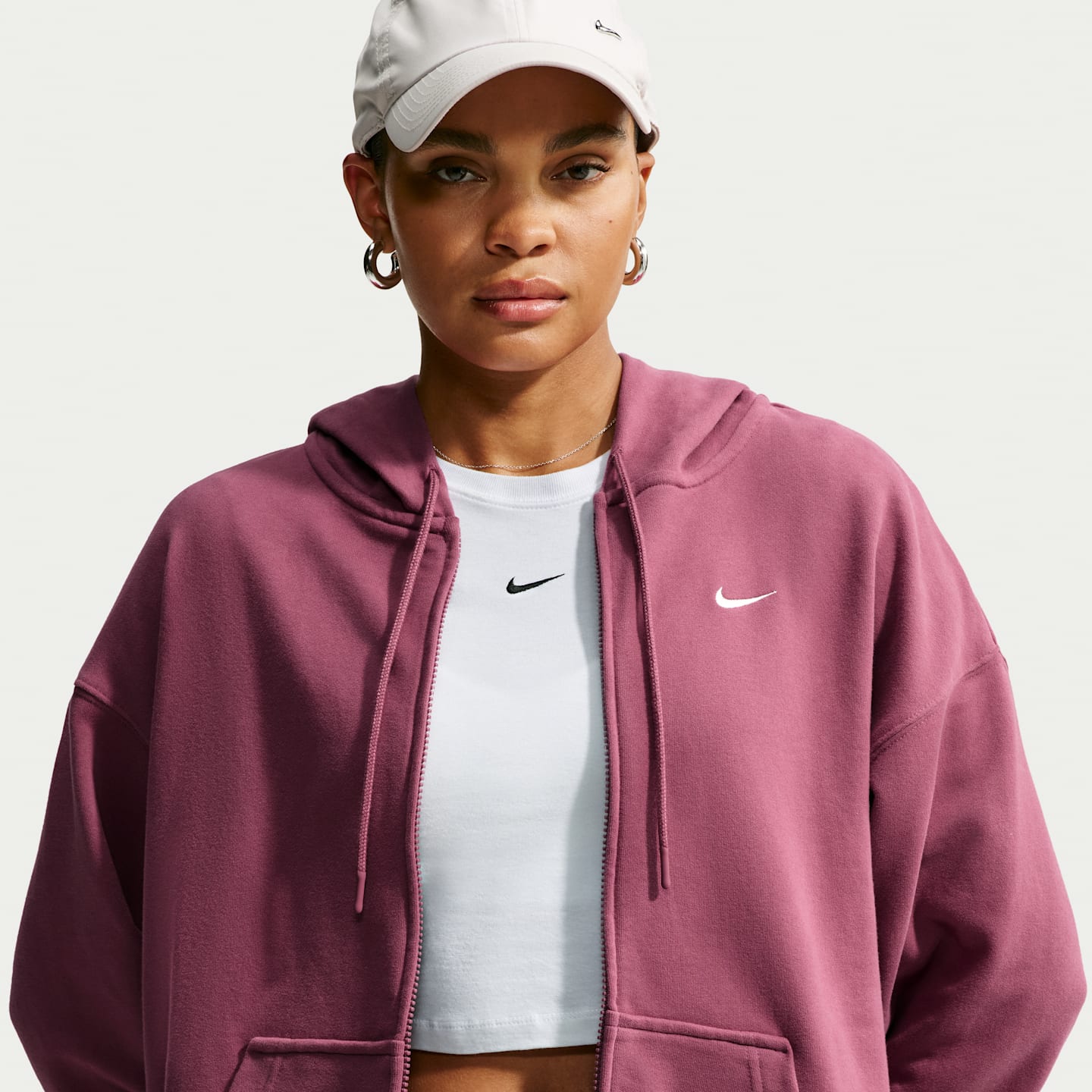 Женские худи Nike Studio Fleece Lightweight Women's Oversized Full-Zip — фото 3