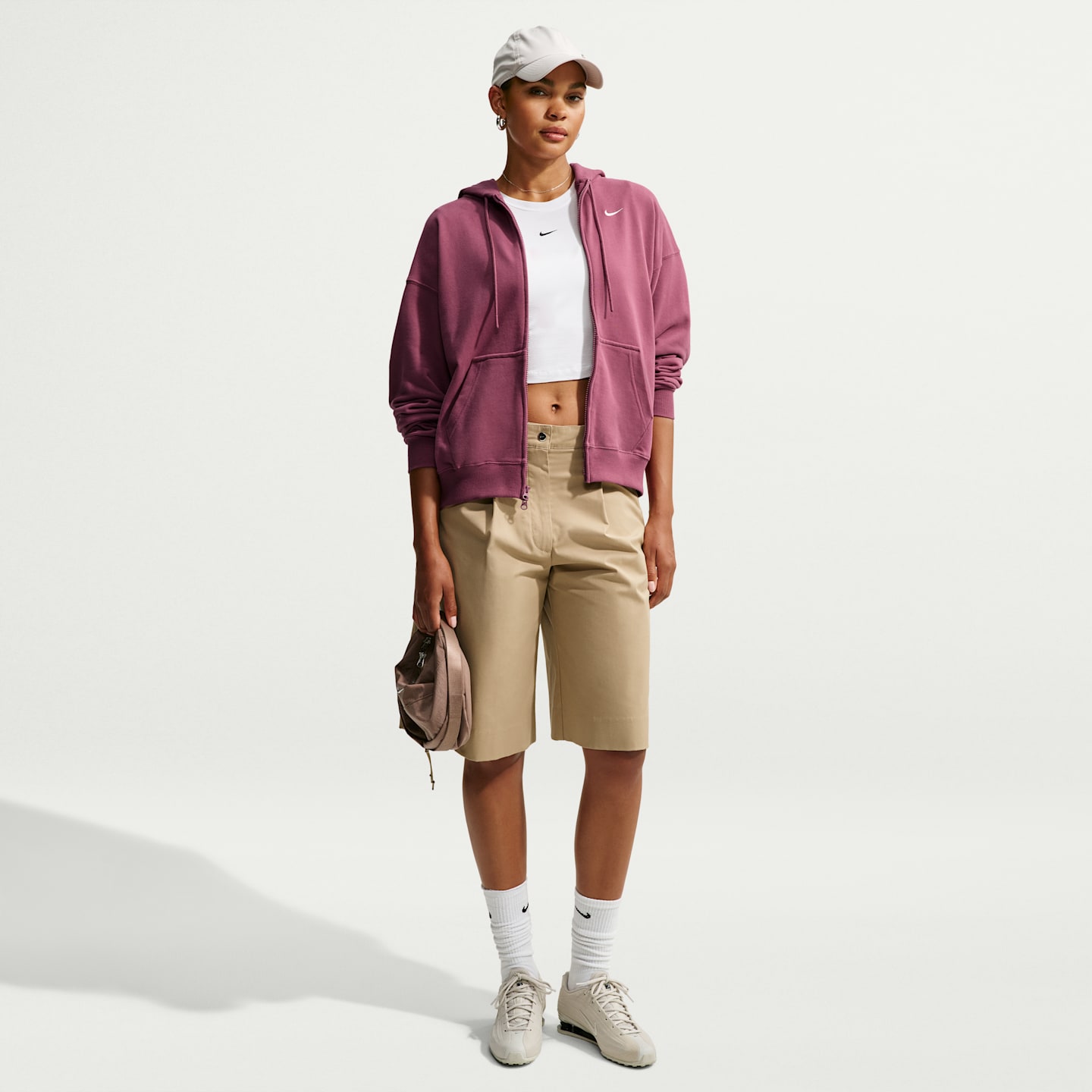 Женские худи Nike Studio Fleece Lightweight Women's Oversized Full-Zip — фото 4