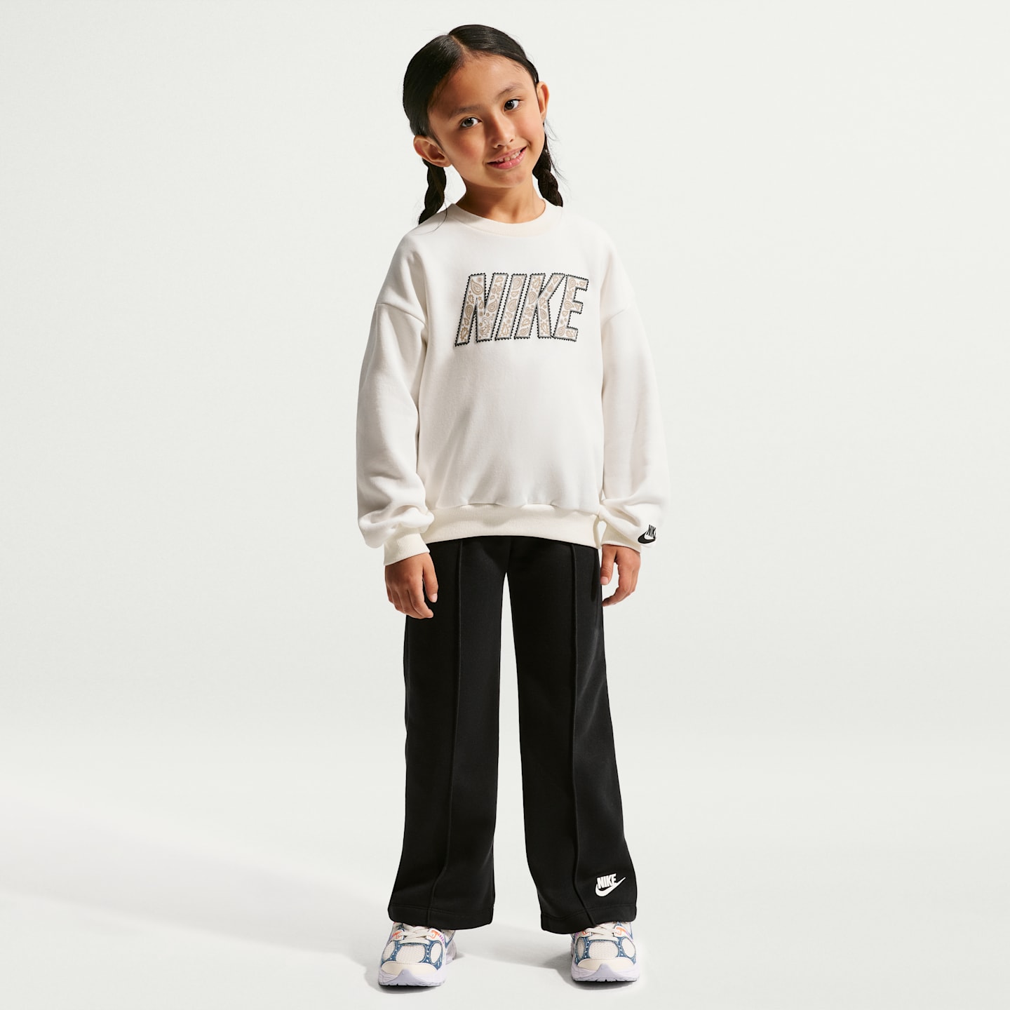 Детские брюки Nike Retro Remix Little Kids' 2-Piece Wide Leg Pants Set — фото 1