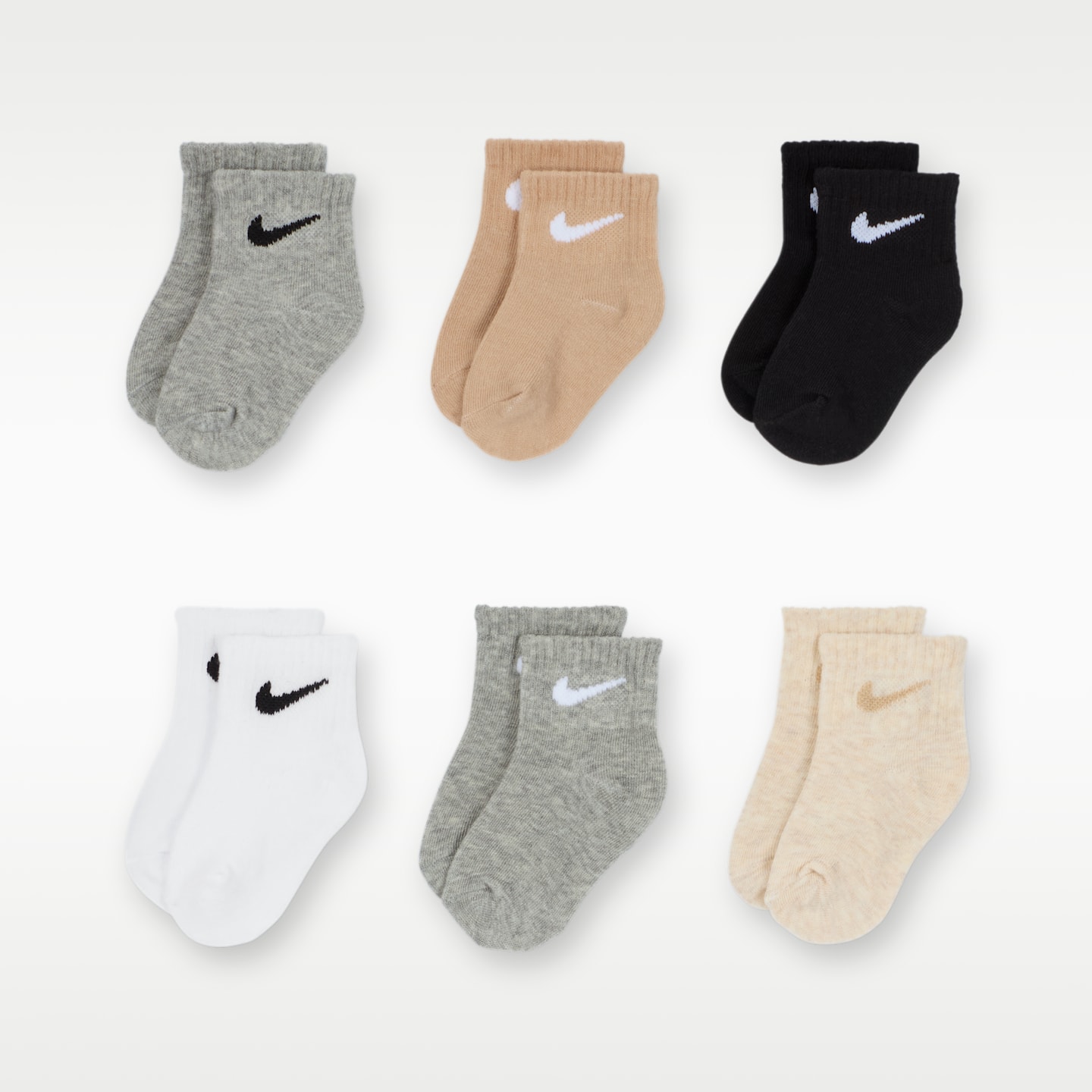 Детские носки Nike Swoosh Baby Ankle Socks (6 Pairs) — фото 1