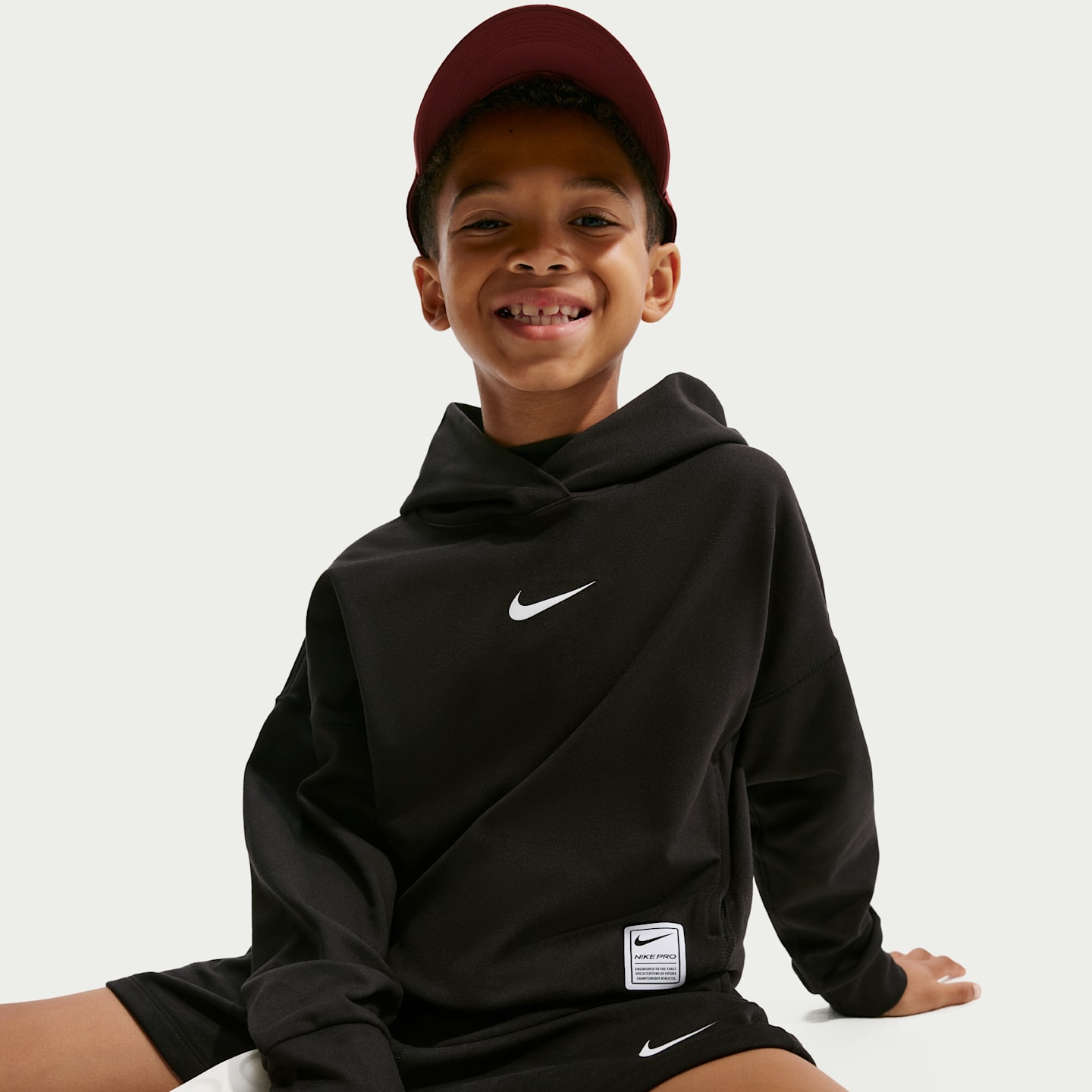 Детские худи Nike Pro Big Kids' (Boys') Dri-FIT Fleece Pullover — фото 3