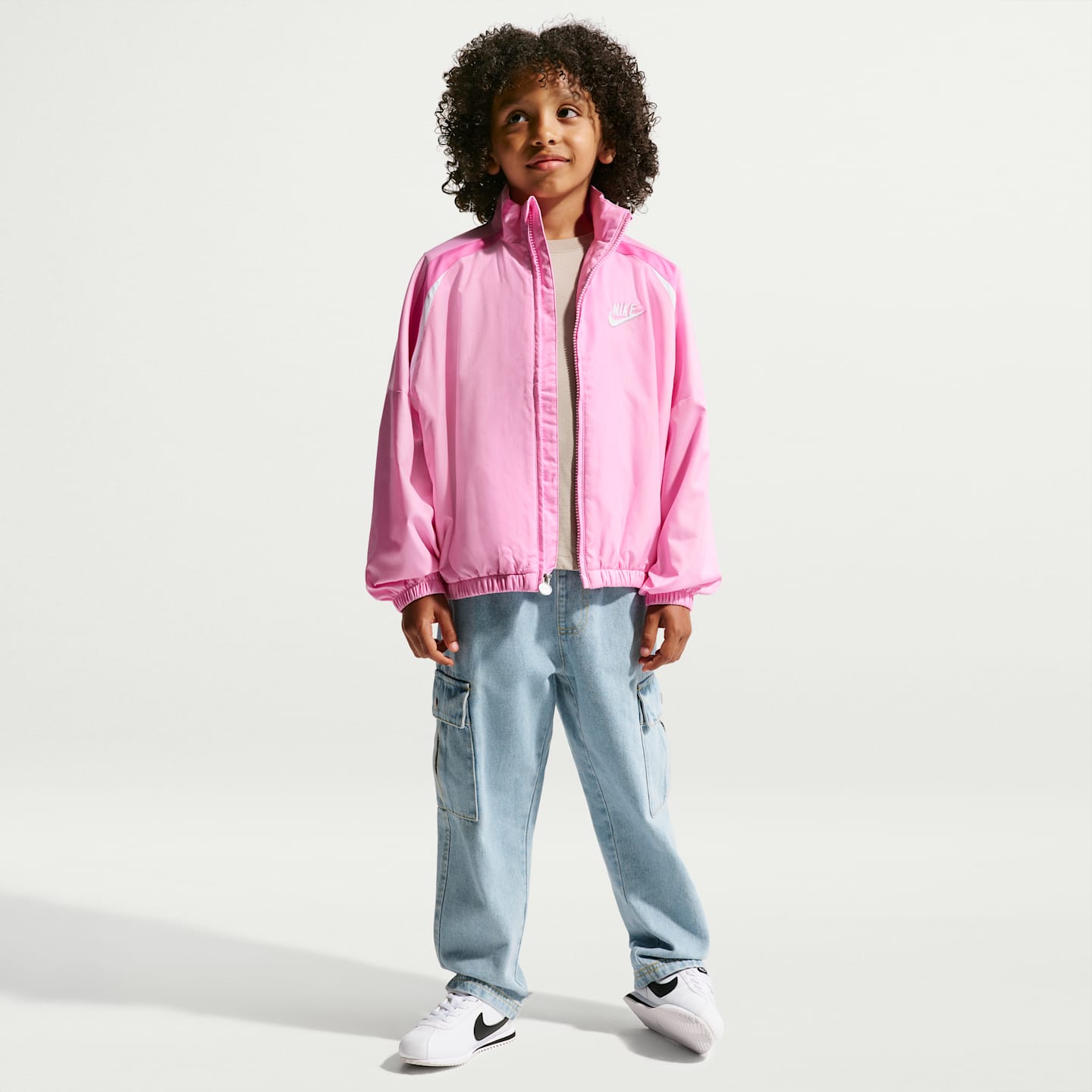 Детские куртки Nike Little Kids' Colorblocked Hoodless Jacket — фото 4